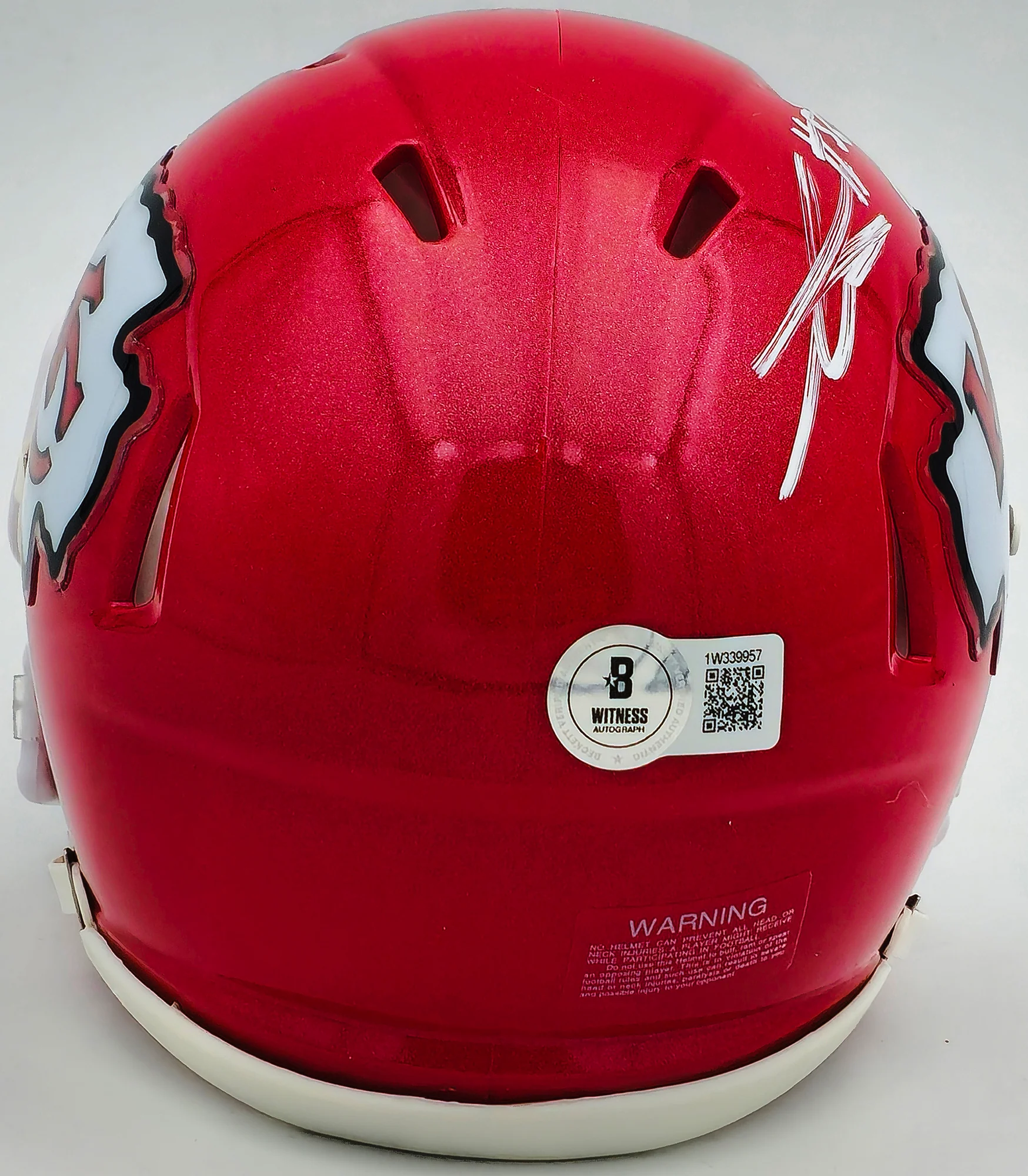 George Karlaftis Autographed Kansas City Chiefs Red Speed Mini Helmet "2x SB Champs" Beckett BAS Witness Stock #224840 - Image 4