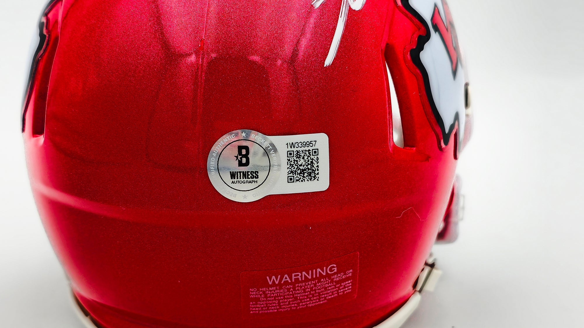 George Karlaftis Autographed Kansas City Chiefs Red Speed Mini Helmet "2x SB Champs" Beckett BAS Witness Stock #224840 - Image 5