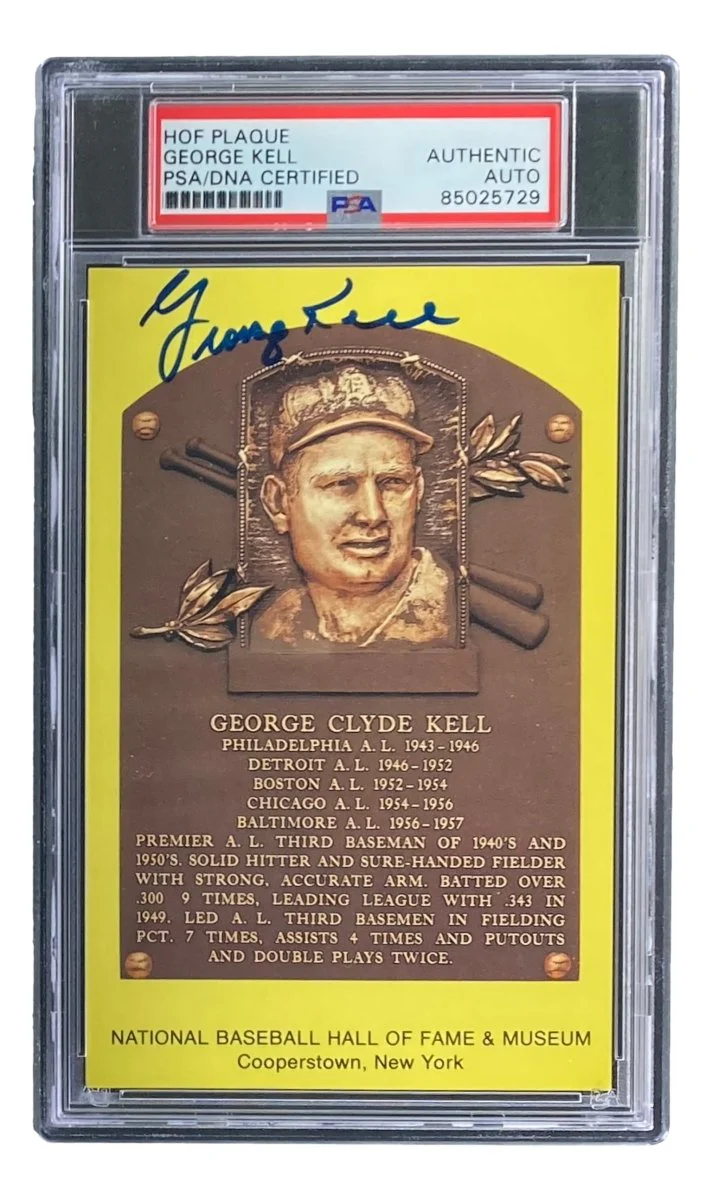 George Kell Signed 4x6 Detroit Tigers HOF Plaque Card PSA/DNA 8502729 - Image 4