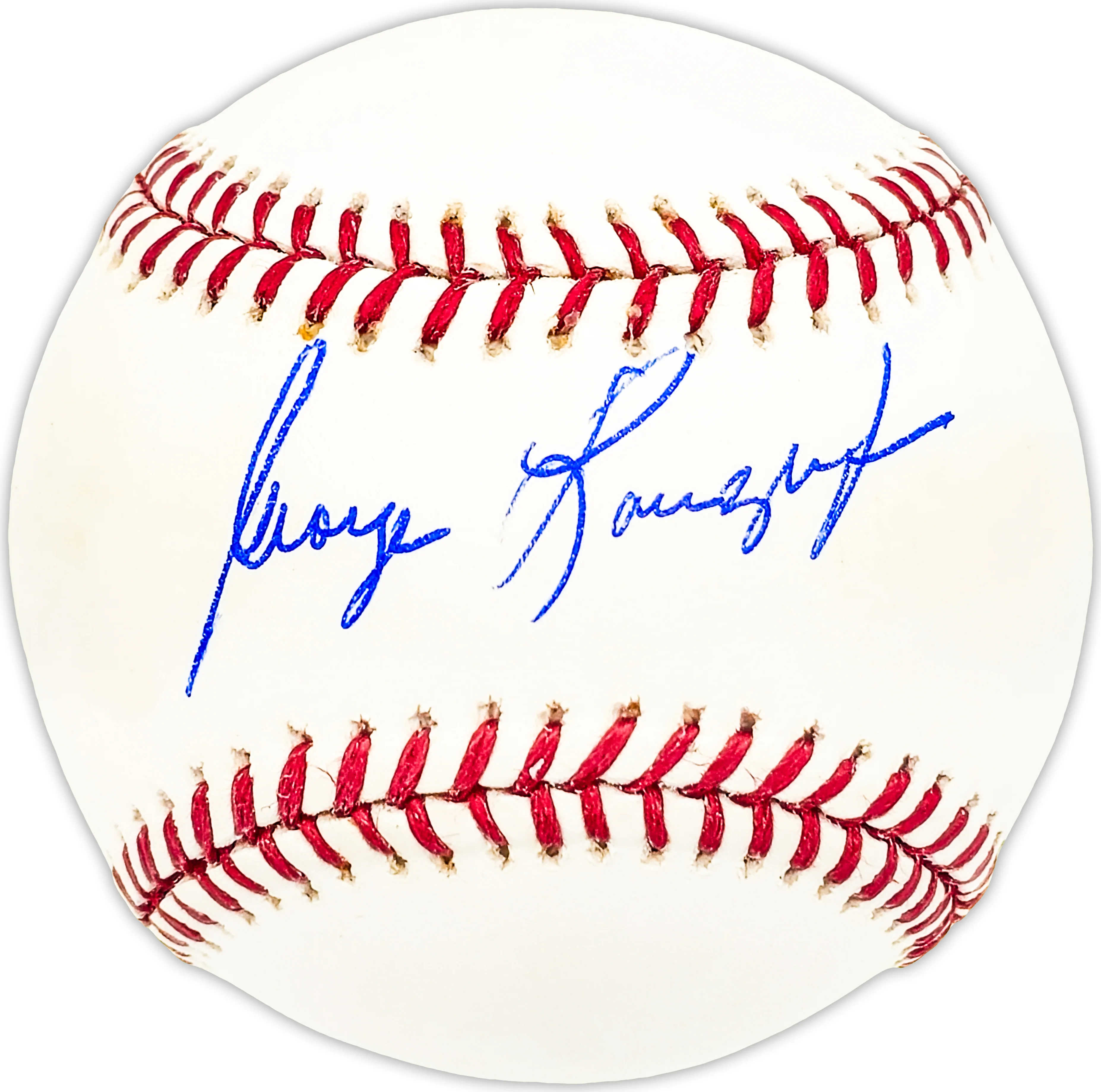 George Lauzerique Autographed Official MLB Baseball Oakland A's Beckett BAS QR #BM25736
