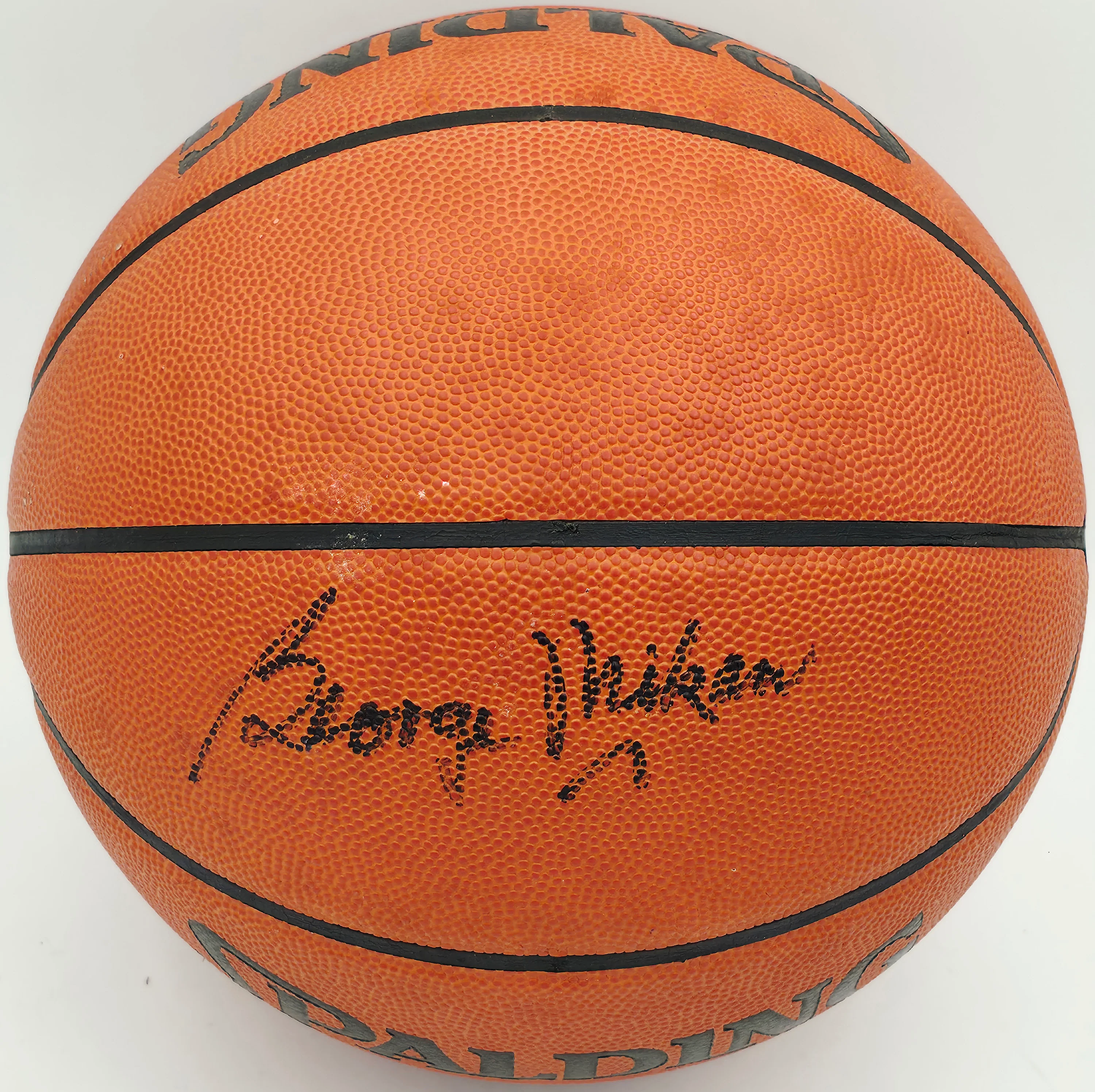 George Mikan Autographed Spalding NBA Leather Game Basketball Minneapolis Lakers Beckett BAS QR #BS30426 - Image 3