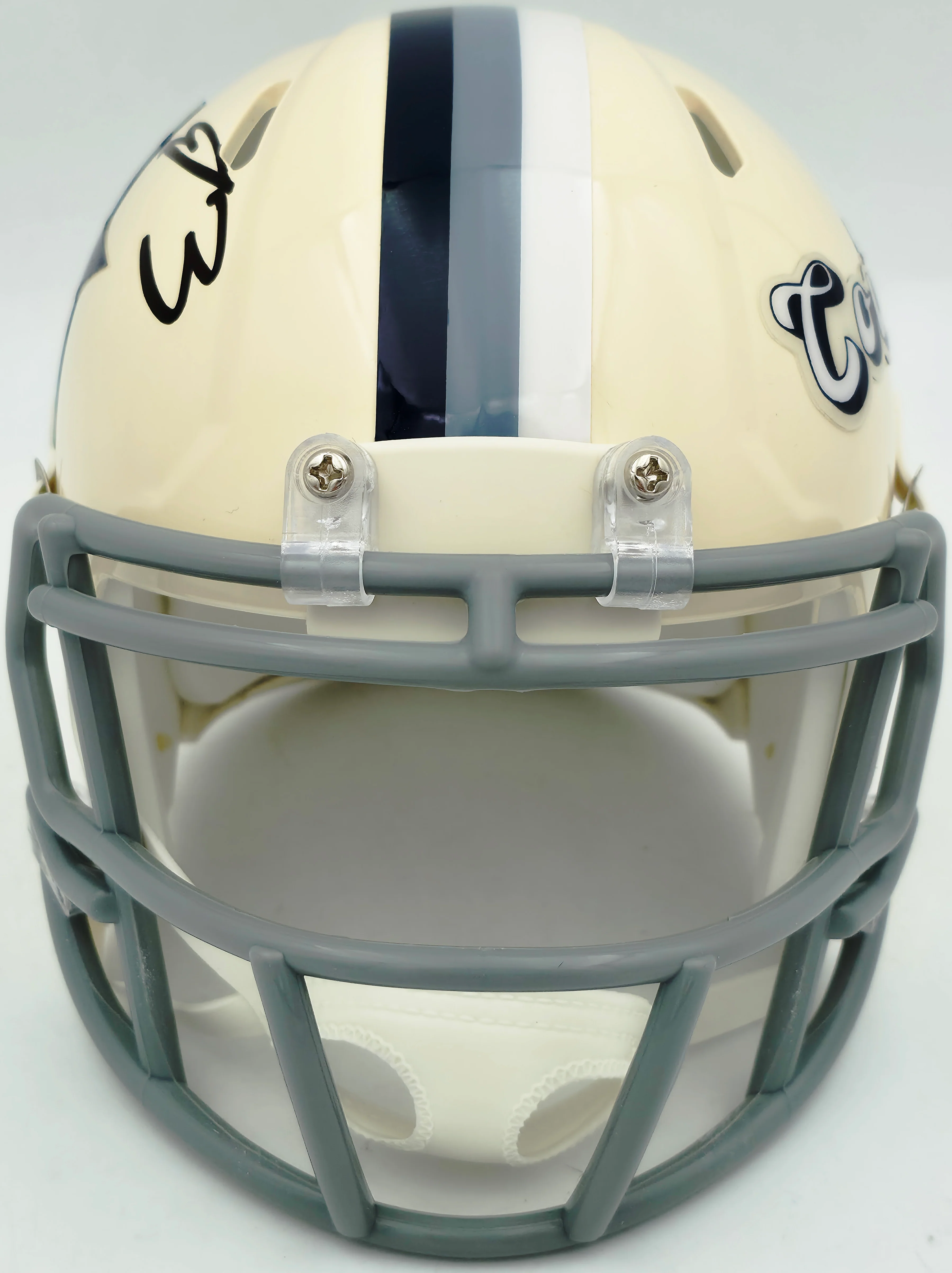 George Pickens Autographed Dallas Cowboys Cream Retro Speed Mini Helmet JSA Witness Stock #262392 - Image 4
