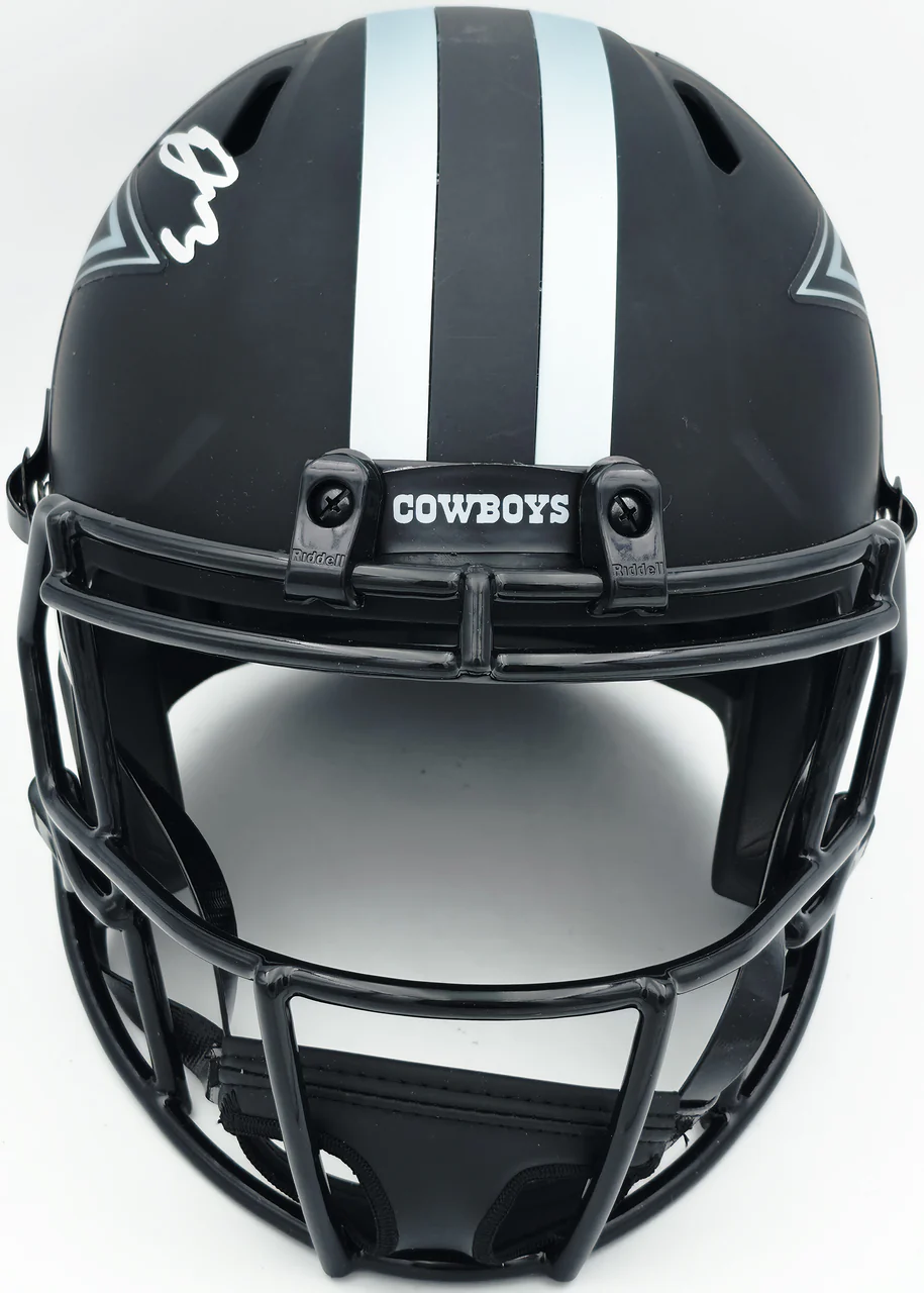 George Pickens Autographed Dallas Cowboys Eclipse Black Full Size Speed Replica Helmet JSA Witness Stock #262390 - Image 3