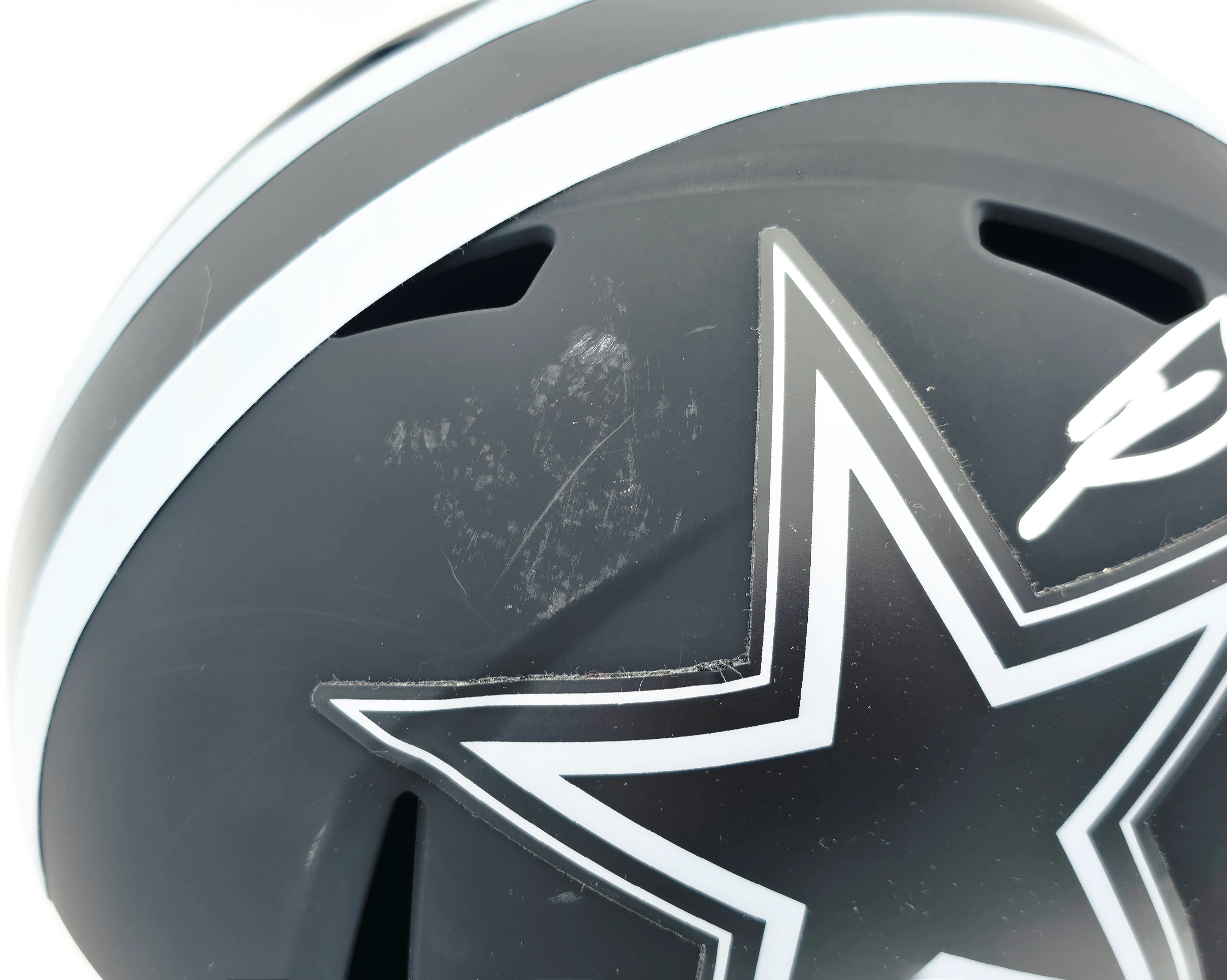 George Pickens Autographed Dallas Cowboys Eclipse Black Full Size Speed Replica Helmet (Scratches) JSA #WC502002 - Image 3