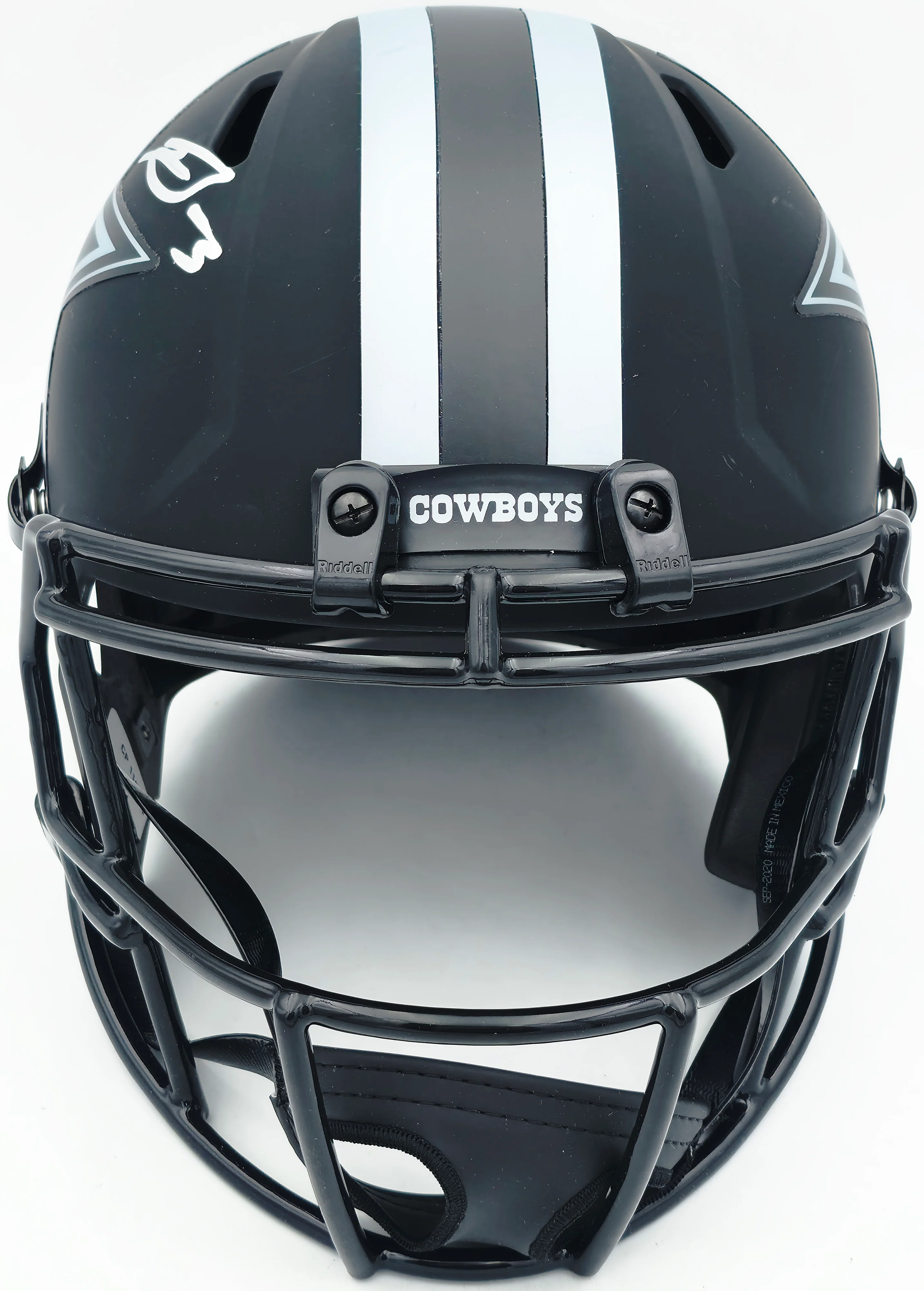 George Pickens Autographed Dallas Cowboys Eclipse Black Full Size Speed Replica Helmet (Scratches) JSA #WC502002 - Image 4