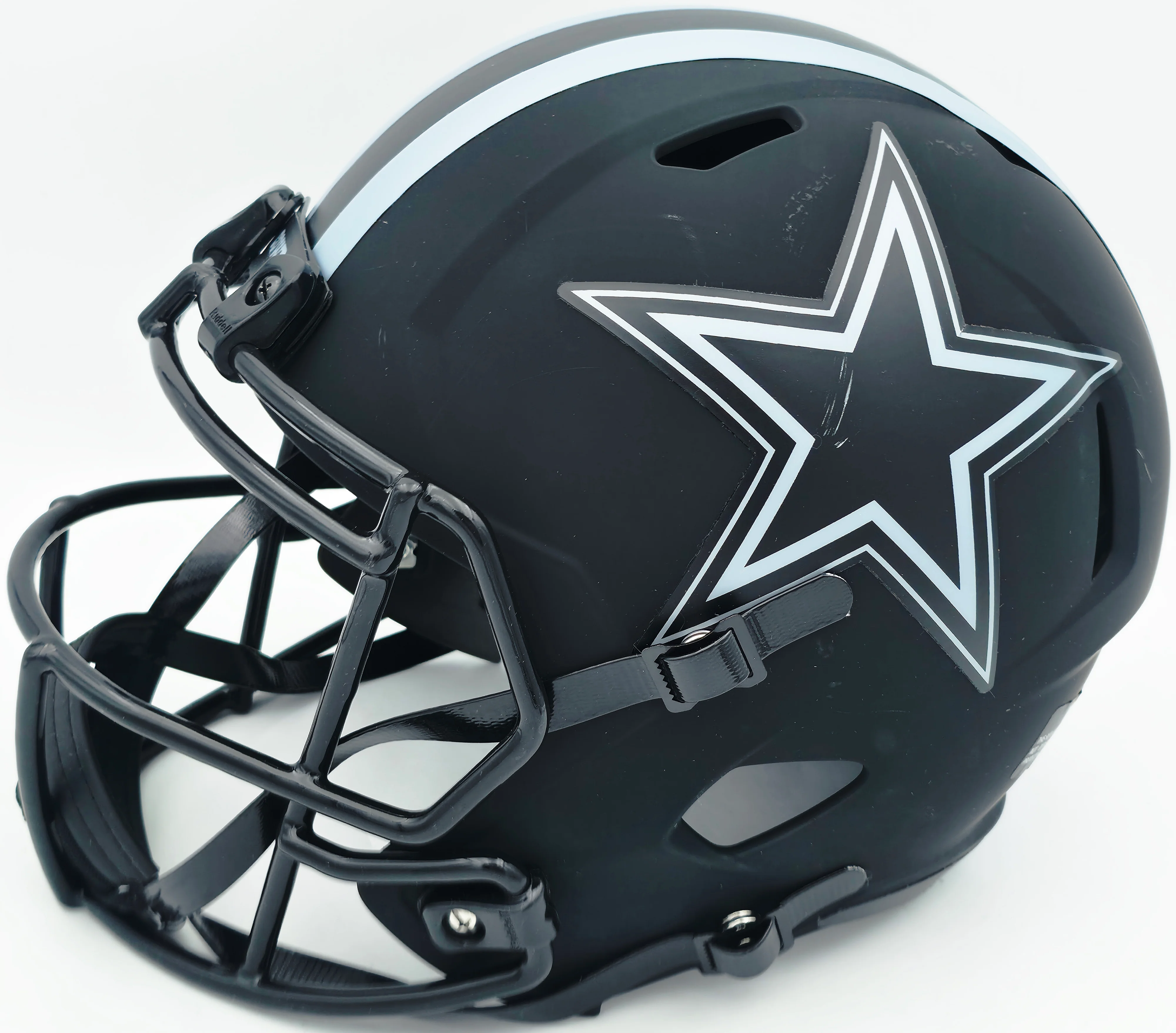 George Pickens Autographed Dallas Cowboys Eclipse Black Full Size Speed Replica Helmet (Scratches) JSA #WC502002 - Image 5