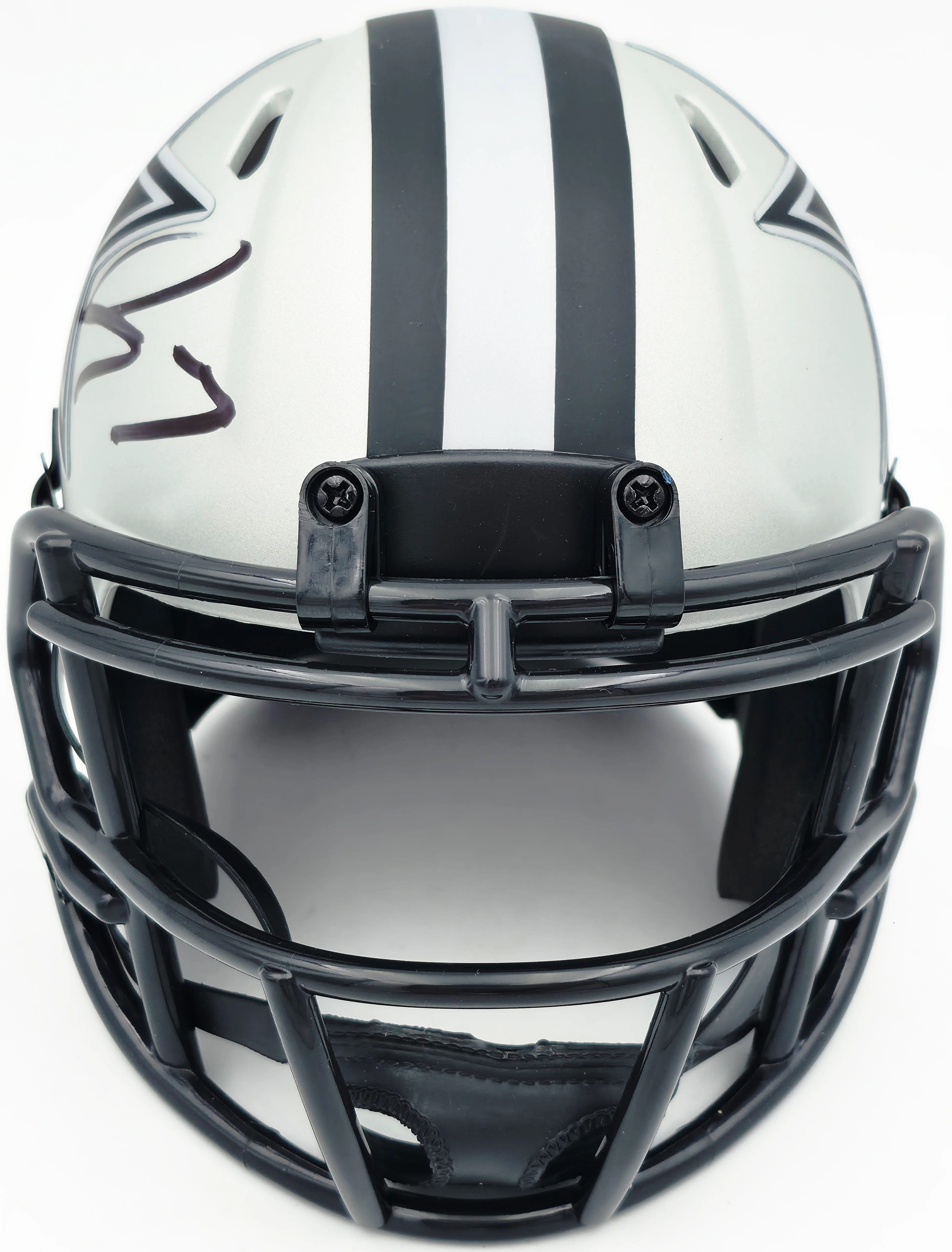George Pickens Autographed Dallas Cowboys Silver Rave Speed Mini Helmet JSA Witness Stock #262393 - Image 3