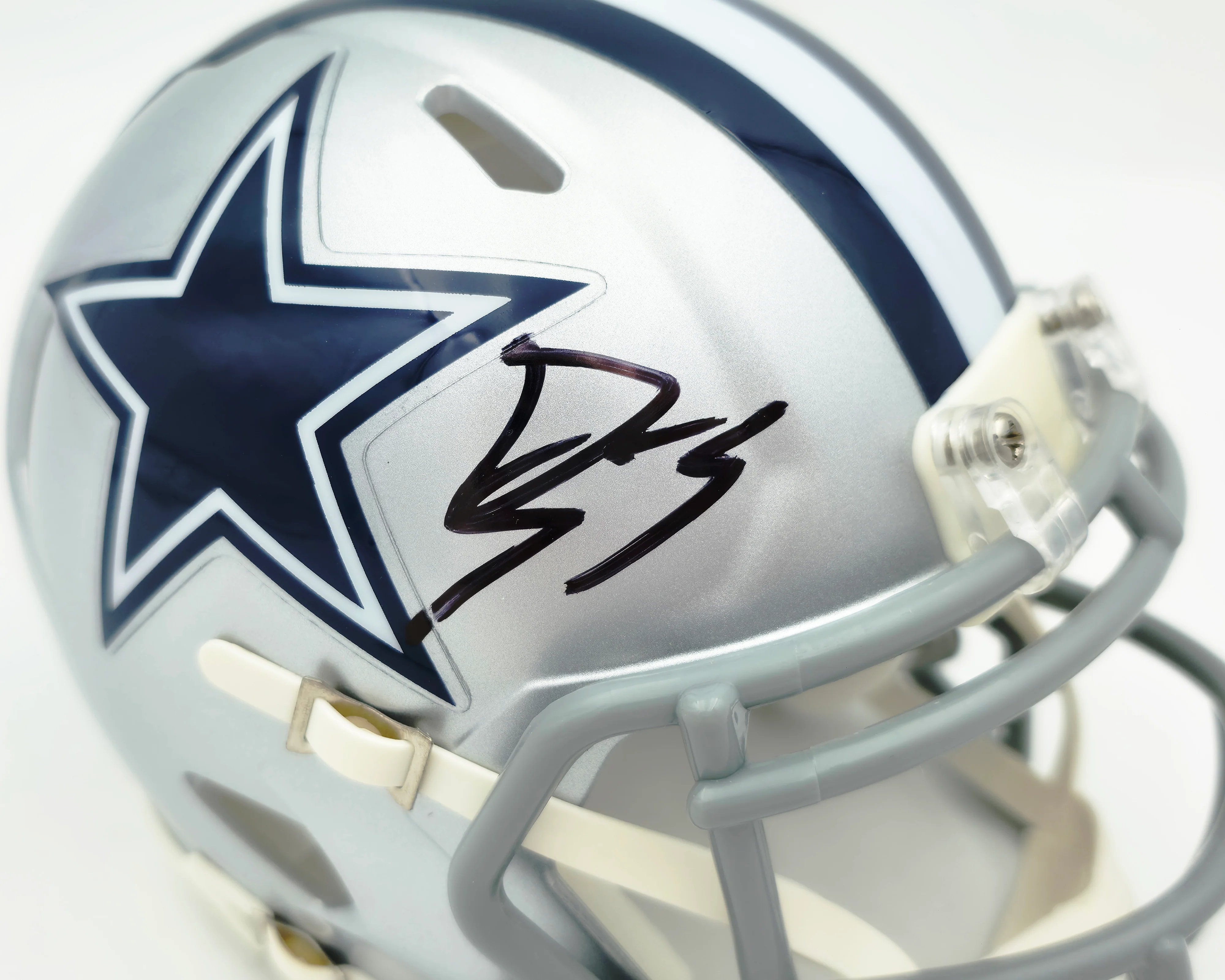 George Pickens Autographed Dallas Cowboys Silver Speed Mini Helmet JSA Witness Stock #262391 - Image 2