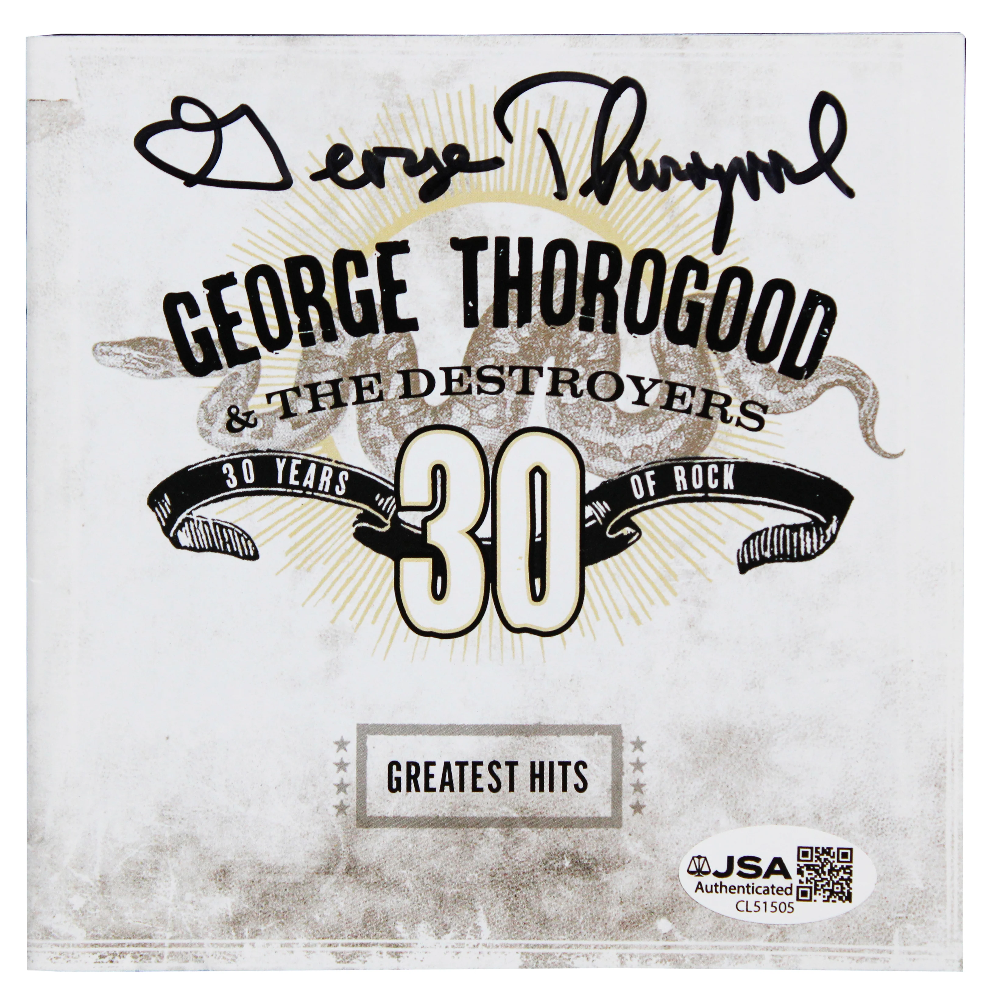 George Thorgood Authentic Signed Greatest Hits CD Booklet JSA #CL51505 - Image 2