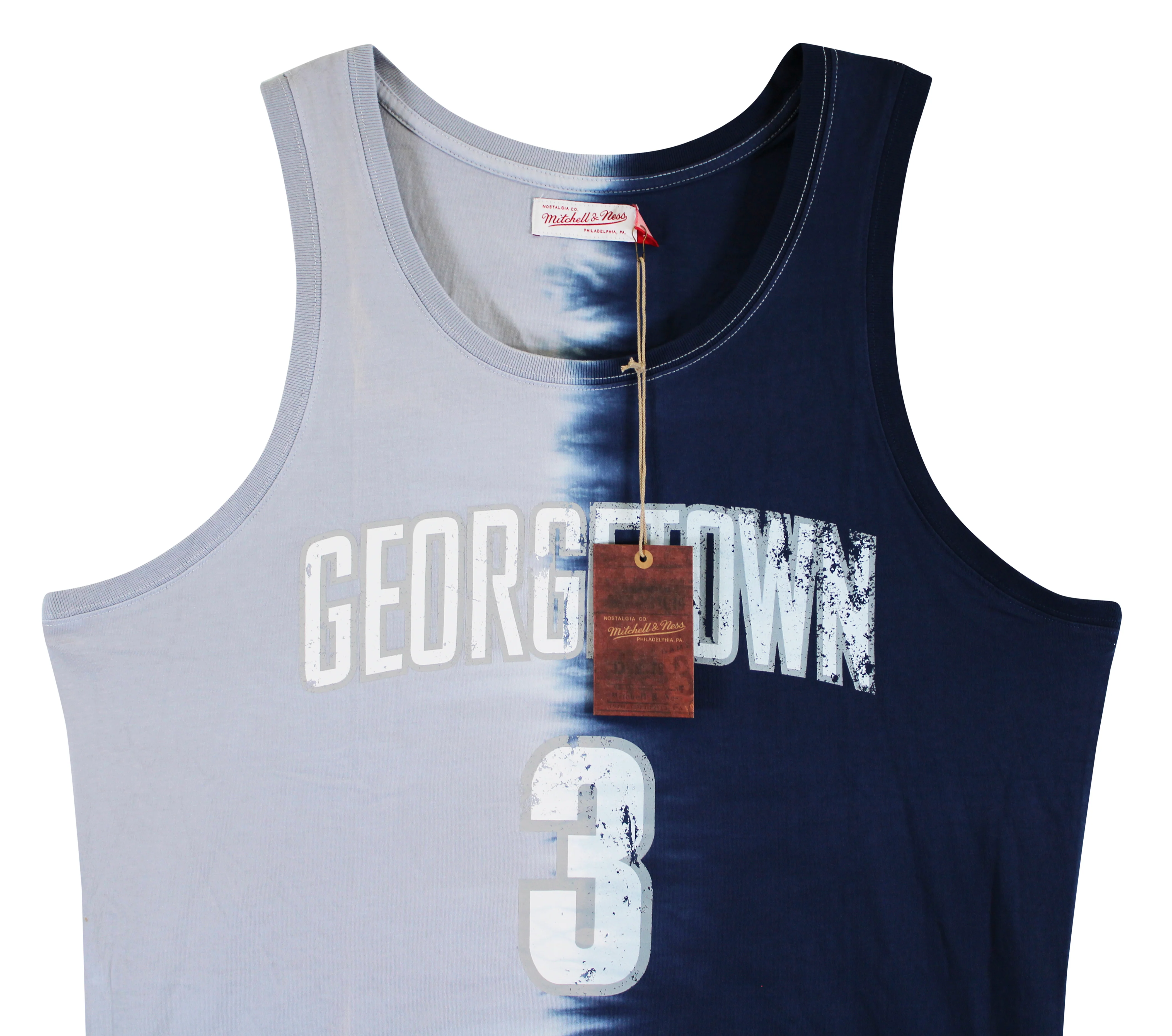 Georgetown Allen Iverson Signed Tie Dye Cotton M&N Tank Jersey BAS Witnessed - Image 6