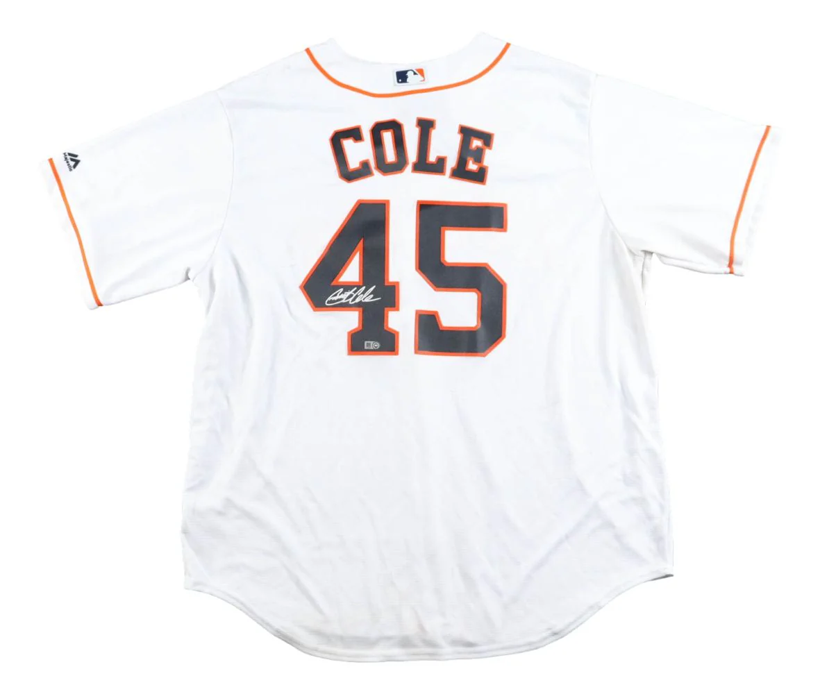 Gerrit Cole Signed Houston Astros Majestic Cool Base Replica Jersey MLB Hologram