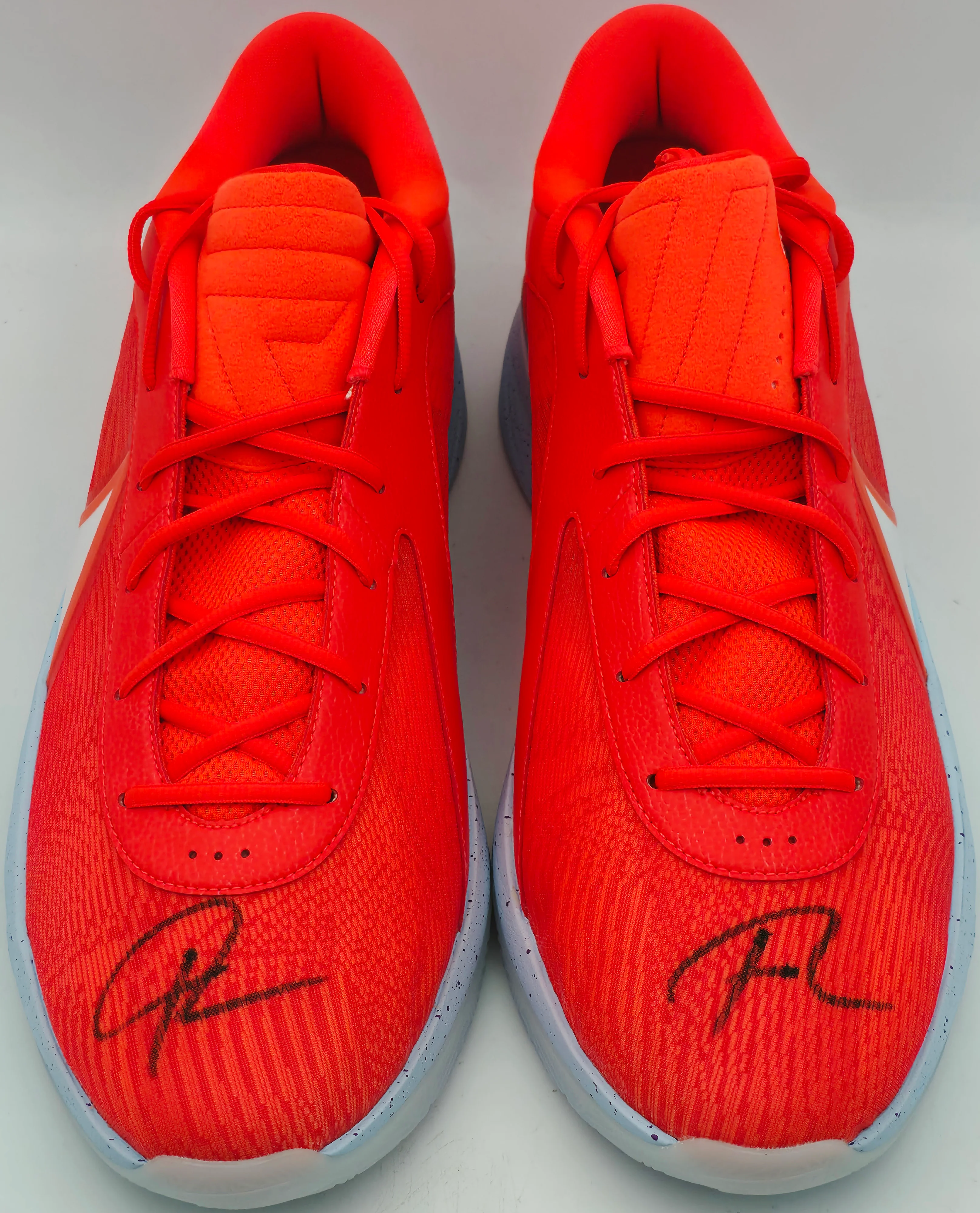 Giannis Antetokounmpo Autographed 2024 Player Exclusive (PE) Promo Bright Crimson, White & Glacier Nike Zoom Freak 6 SOS P Shoes Milwaukee Bucks Size 17 (No Box) Beckett BAS Witness #3W396865 & #3W396866 - Image 3