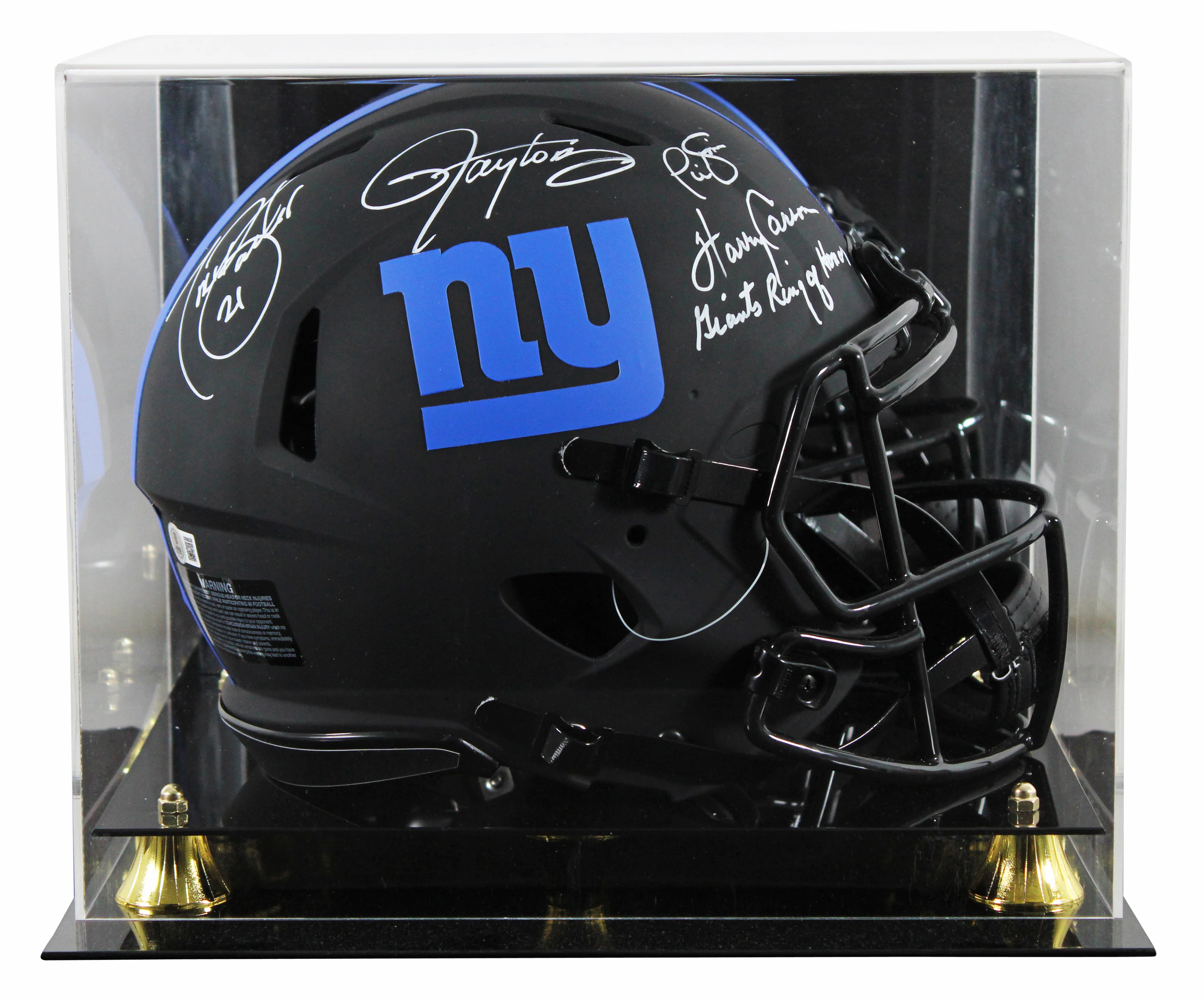Giants (4) Barber, Taylor +2 Signed Eclipse F/S Speed Proline Helmet W/ Case BAS - Image 2