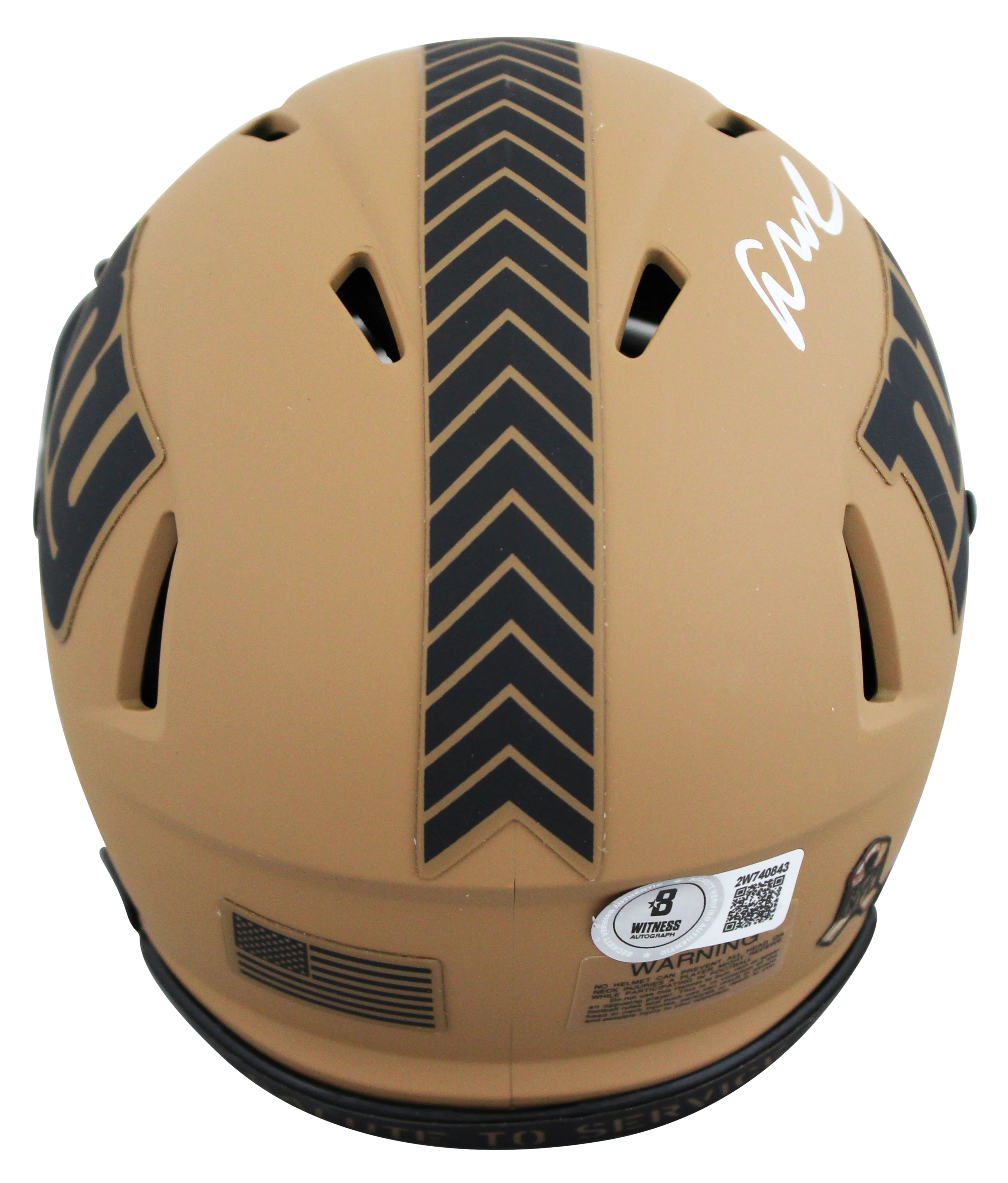 Giants Abdul Carter Signed Salute To Service II Speed Mini Helmet BAS Witnessed - Image 3