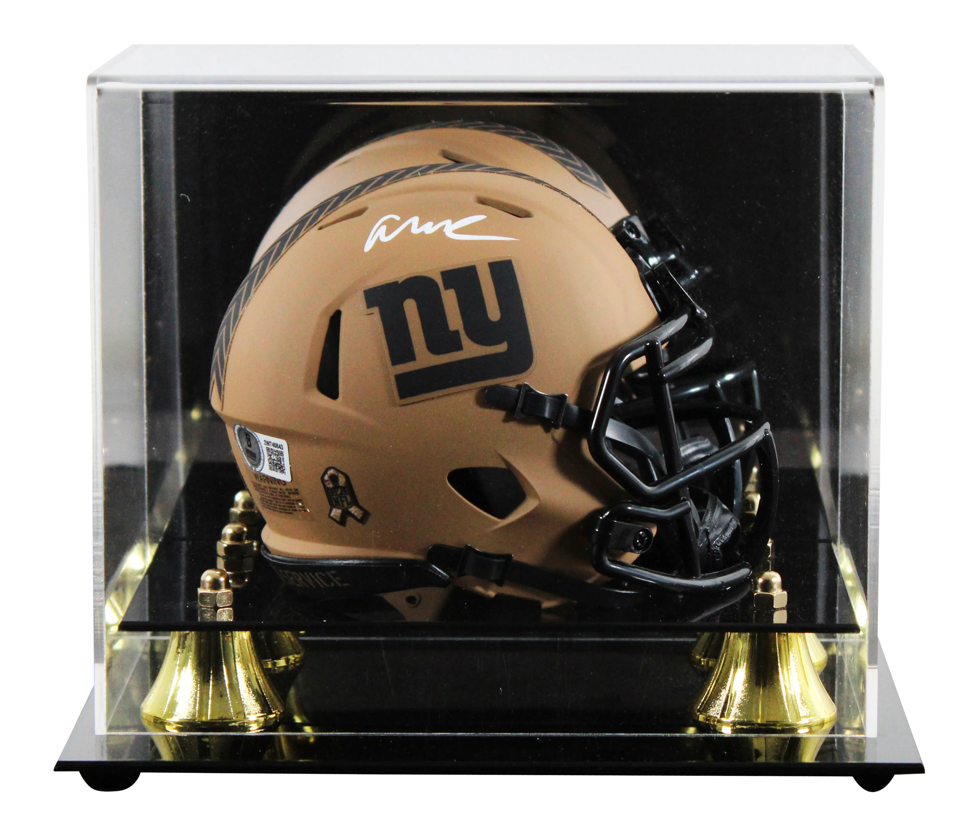 Giants Abdul Carter Signed Salute To Service II Speed Mini Helmet W/ Case BAS W - Image 2