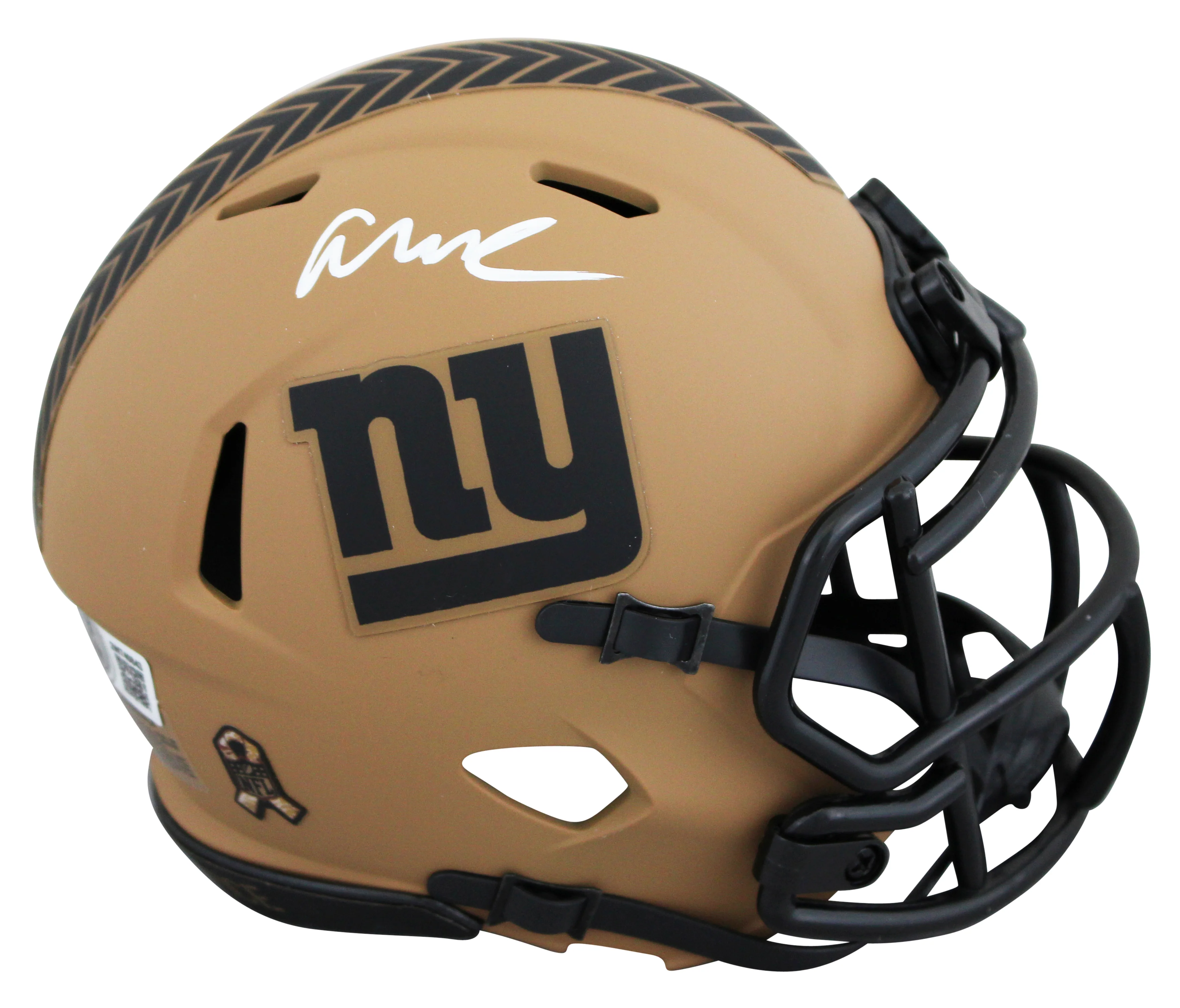 Giants Abdul Carter Signed Salute To Service II Speed Mini Helmet W/ Case BAS W - Image 3