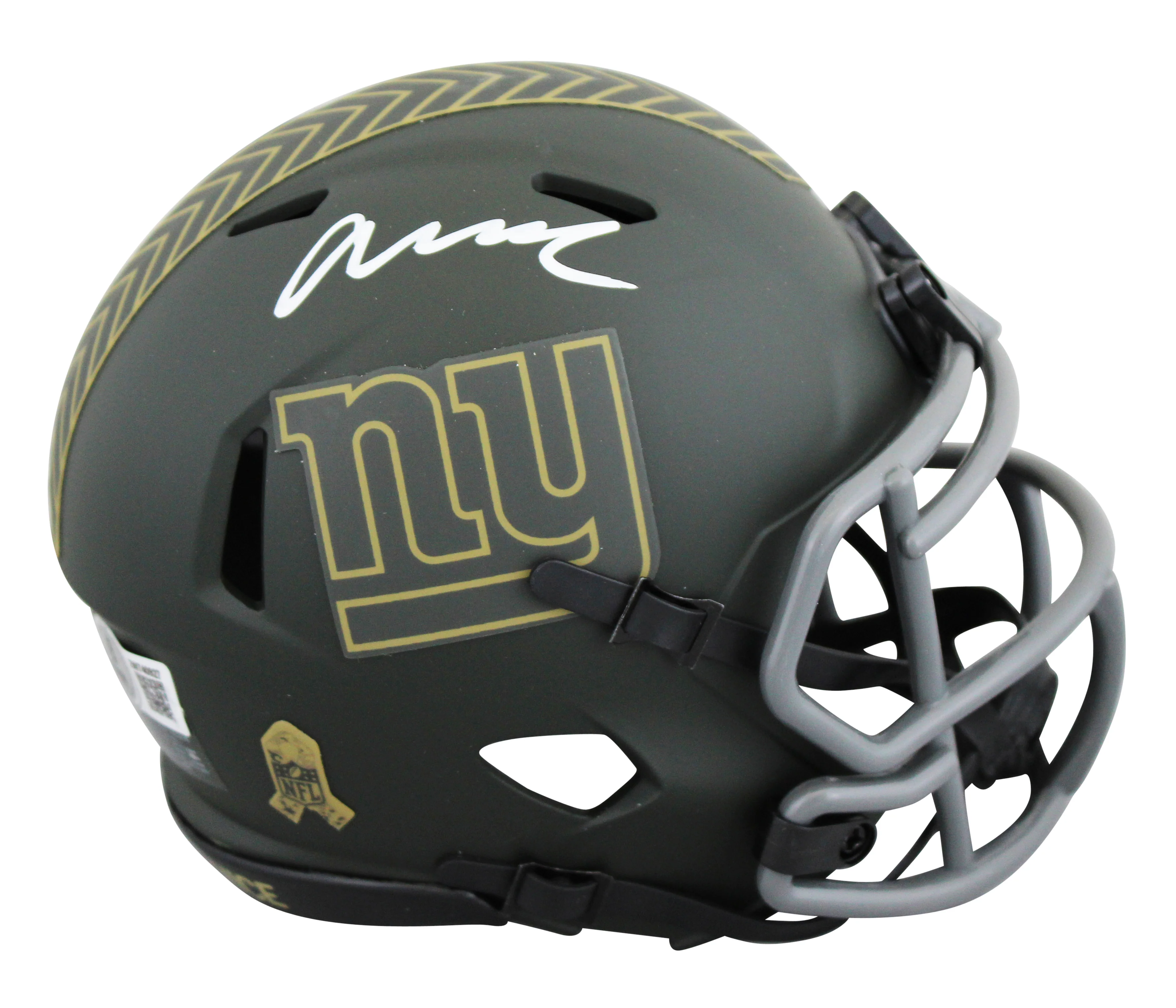 Giants Abdul Carter Signed Salute To Service IV Speed Mini Helmet W/ Case BAS W - Image 3