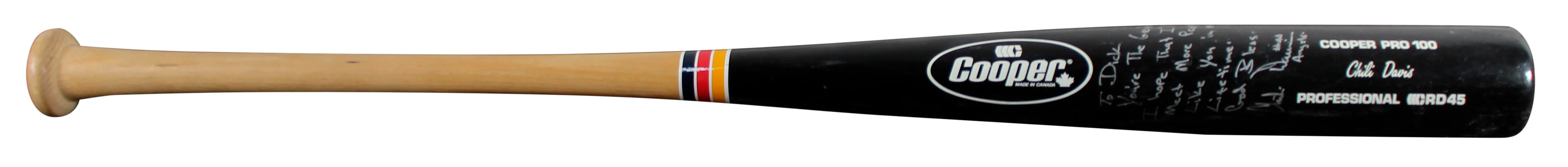 Giants Chili Davis Signed Game Used Cooper Pro 100 Player Model Bat BAS #BU55133 - Image 3