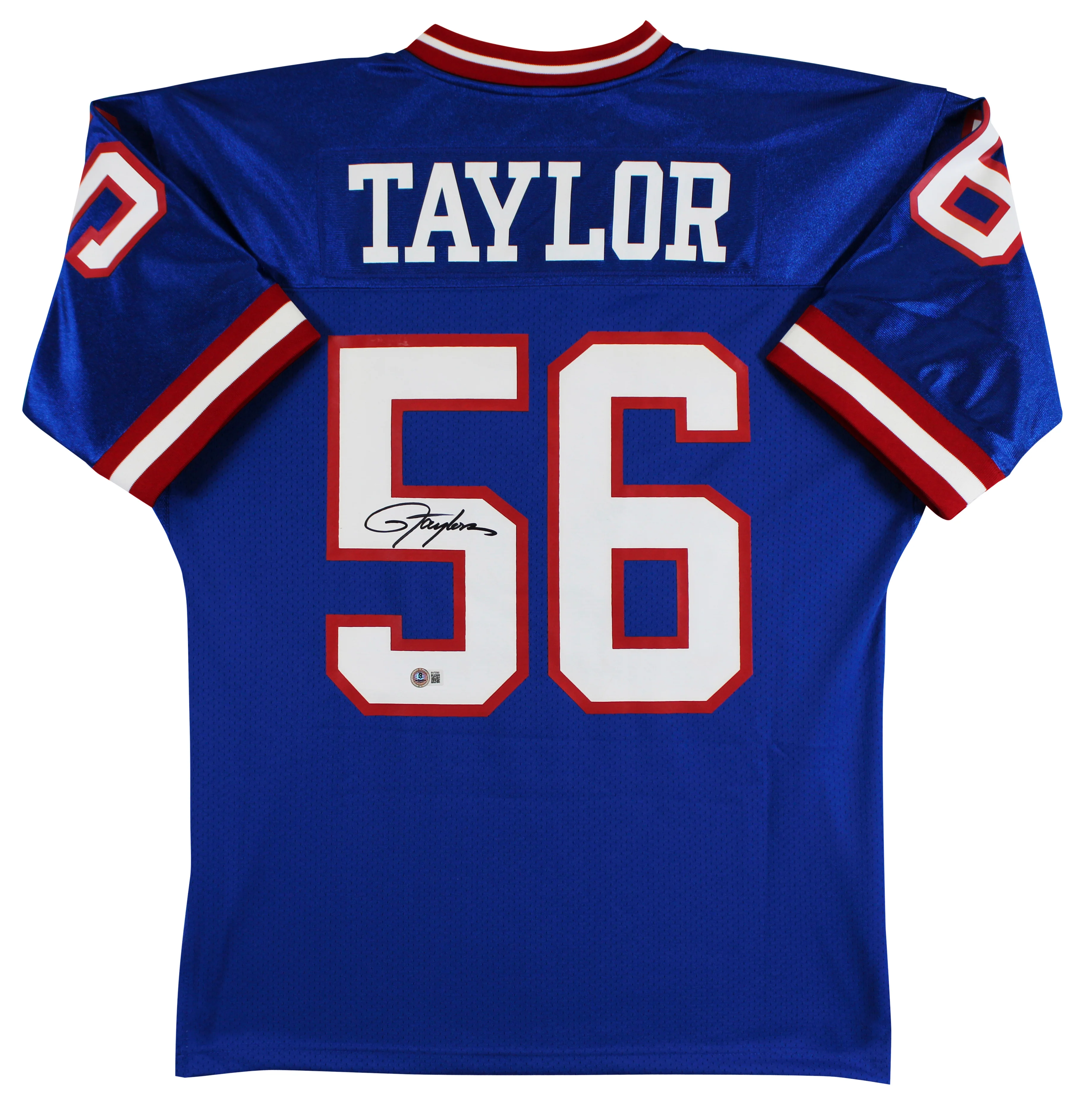 Giants Lawrence Taylor Signed 1990 Blue M&N TB SB XXV Patch Authentic Jersey BAS - Image 3