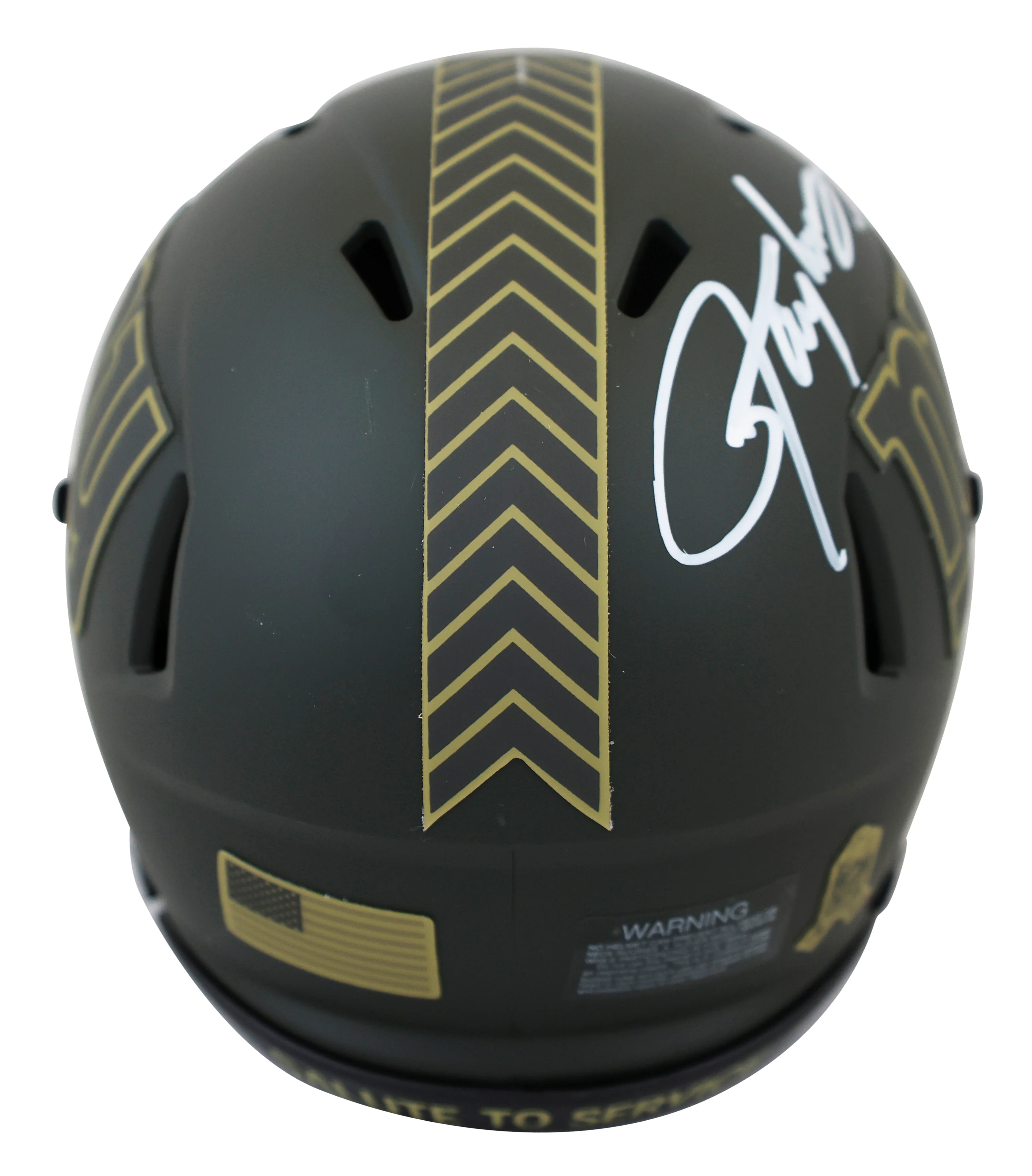 Giants Lawrence Taylor Signed Salute to Service IV Speed Mini Helmet BAS Witness - Image 3