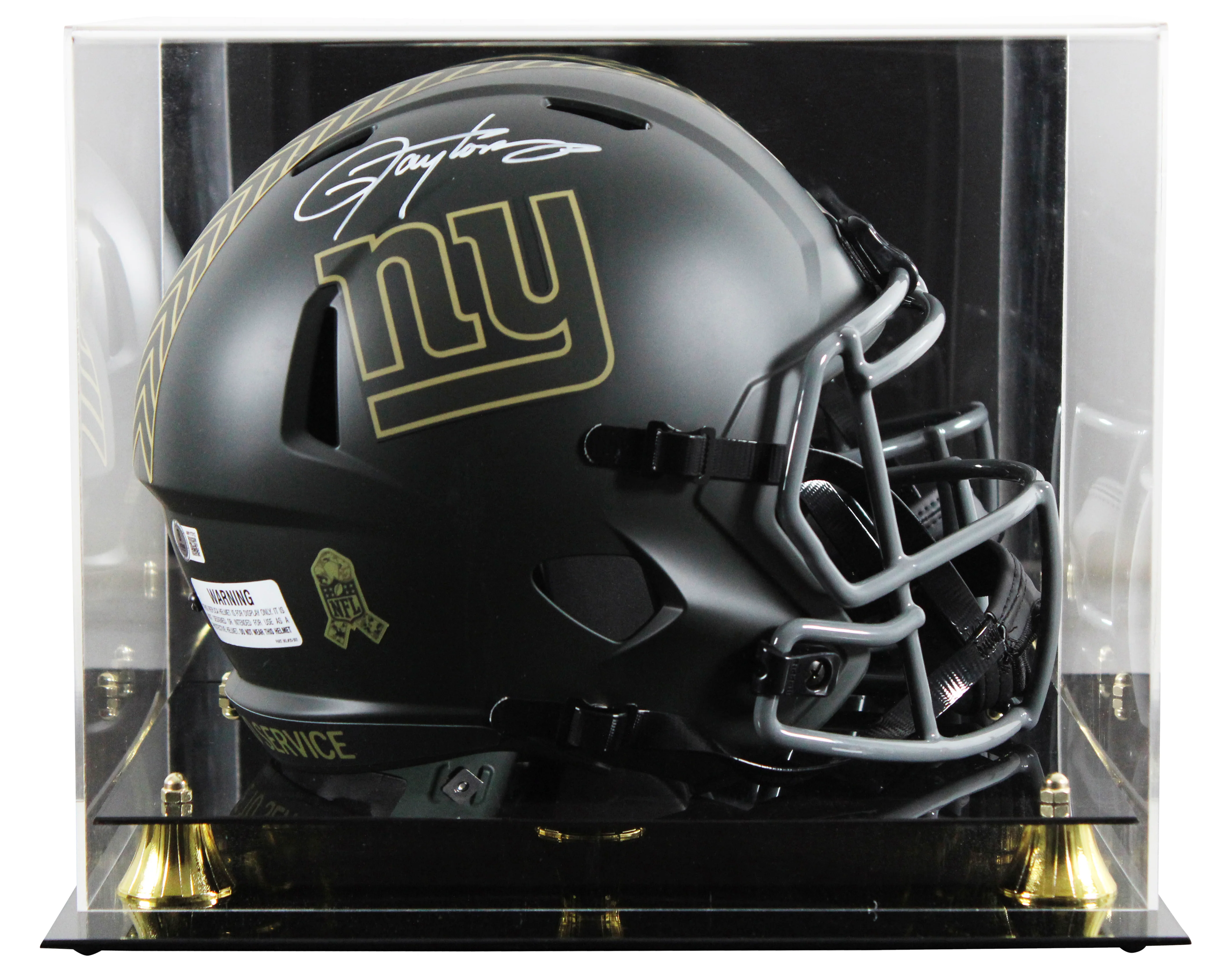 Giants Lawrence Taylor Signed STS IV Full Size Speed Rep Helmet W/ Case BAS Wit