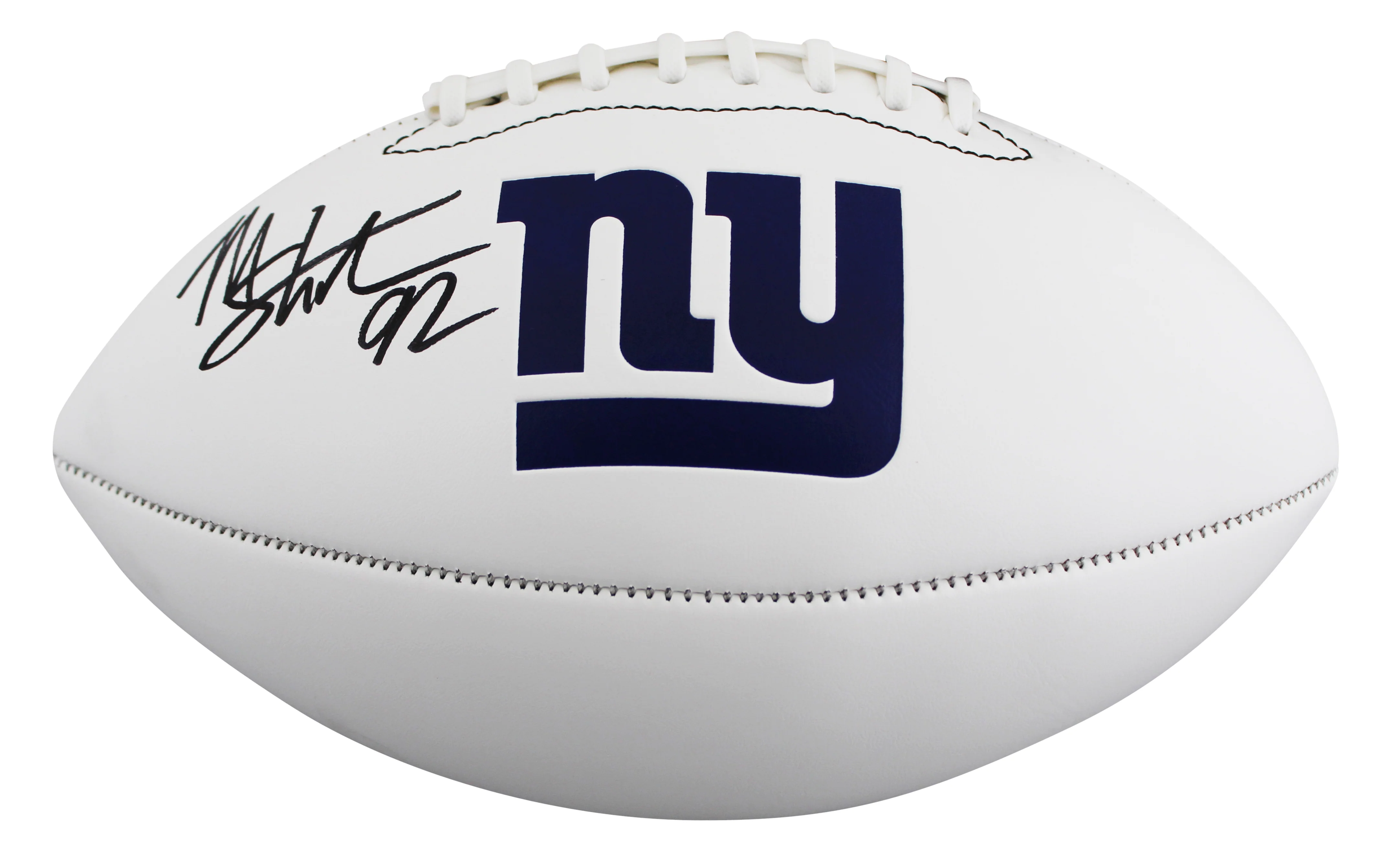 Giants Michael Strahan Signed Franklin White Panel Logo Football W/ Case BAS Wit - Image 4