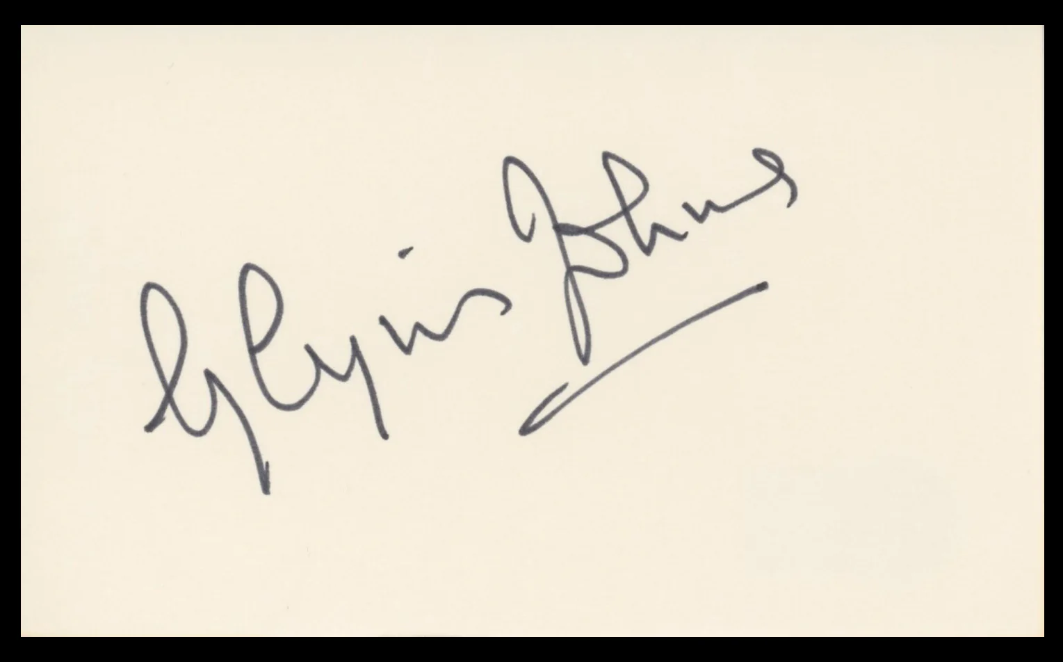 Glynis Johns Mary Poppins Authentic Signed 3x5 Index Card BAS #BV59052 - Image 2