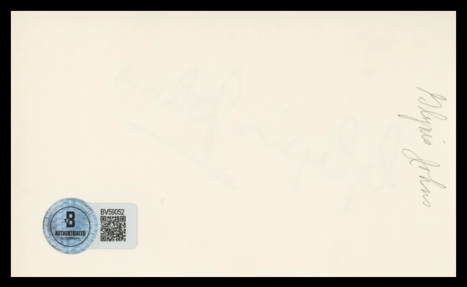Glynis Johns Mary Poppins Authentic Signed 3x5 Index Card BAS #BV59052 - Image 3