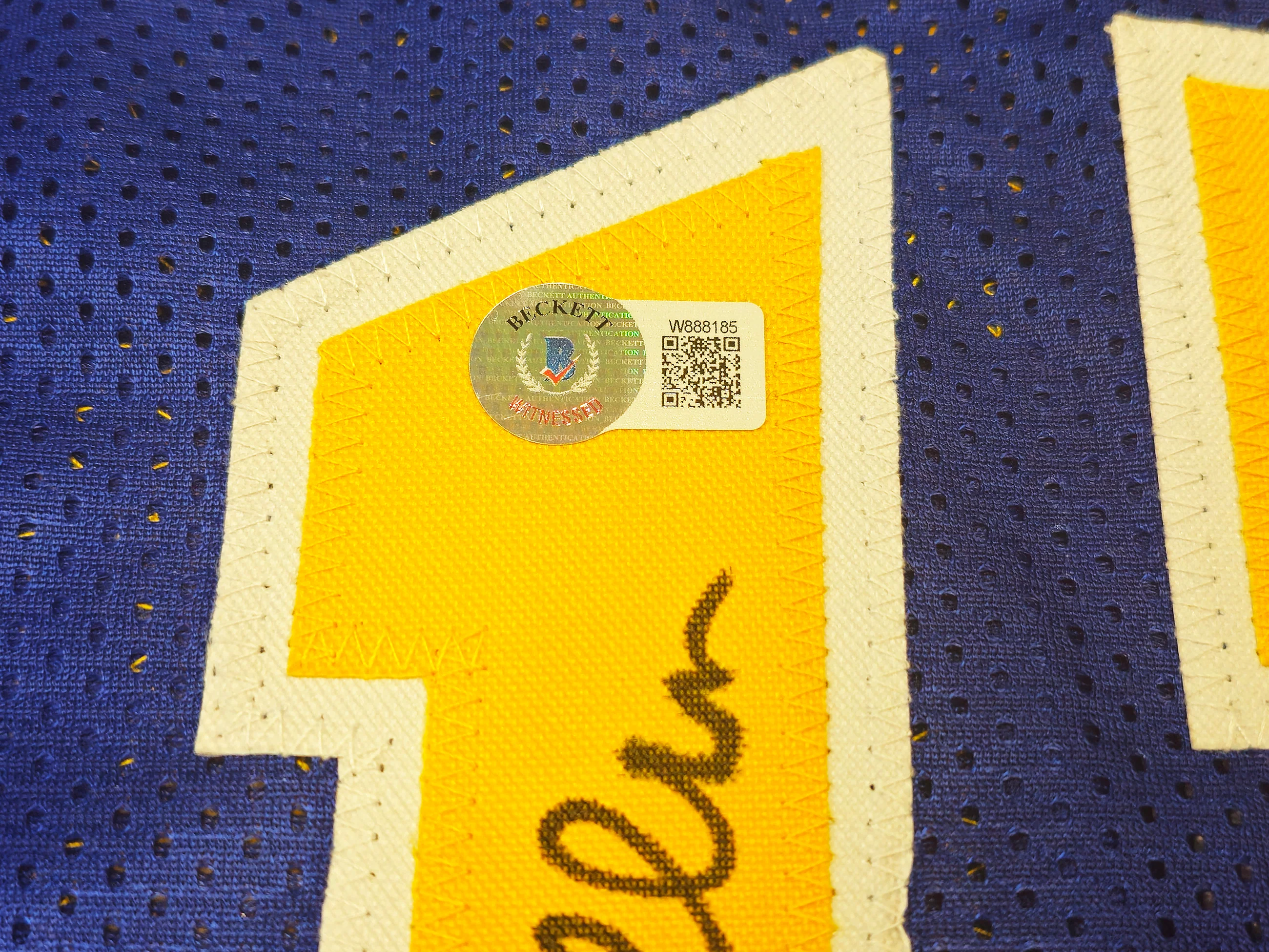 Golden State Warriors Chris Mullin Autographed Blue Jersey Beckett BAS Witness Stock #232591 - Image 5