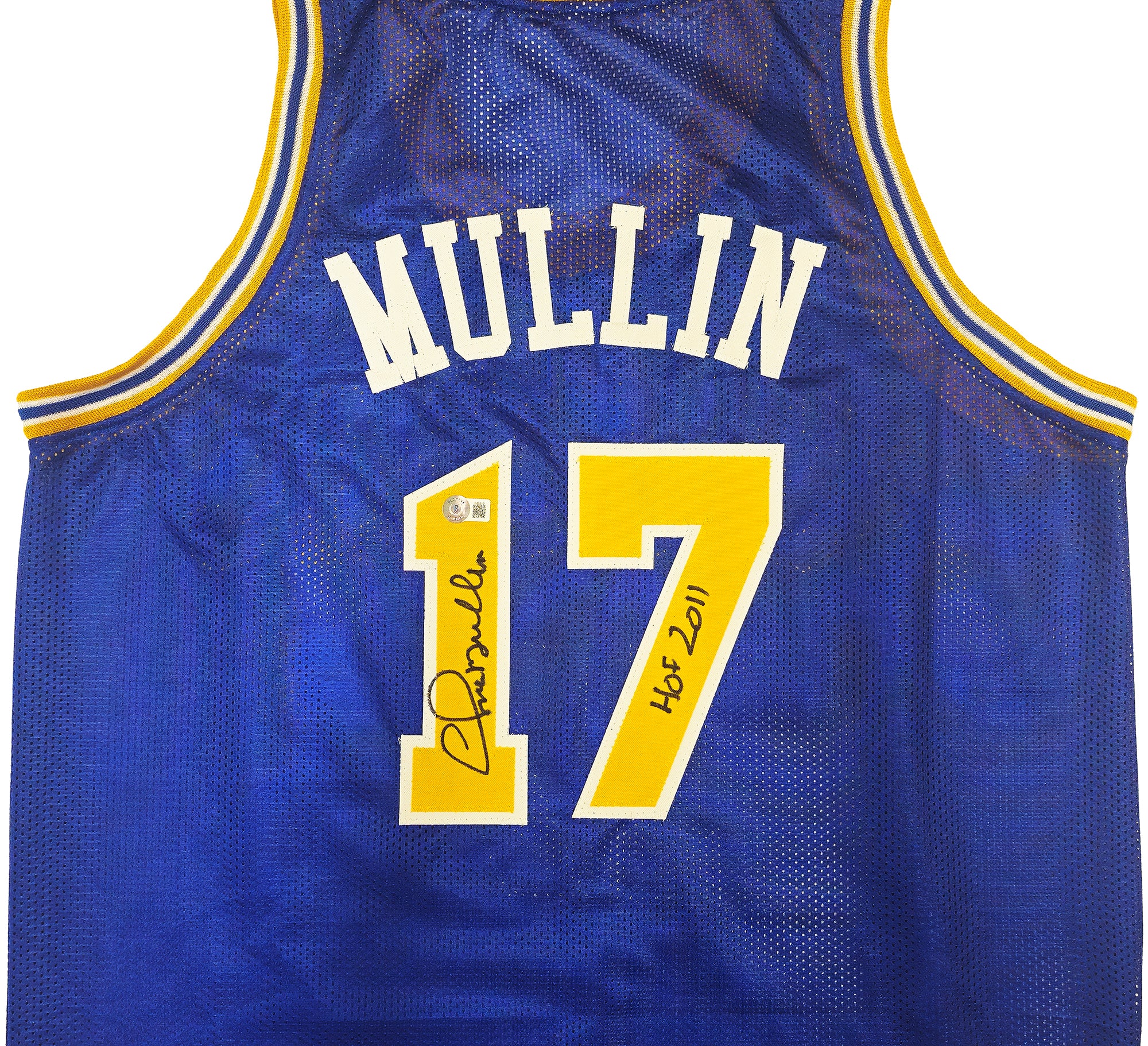 Golden State Warriors Chris Mullin Autographed Blue Jersey "HOF 2011" Beckett BAS Witness Stock #232592 - Image 3