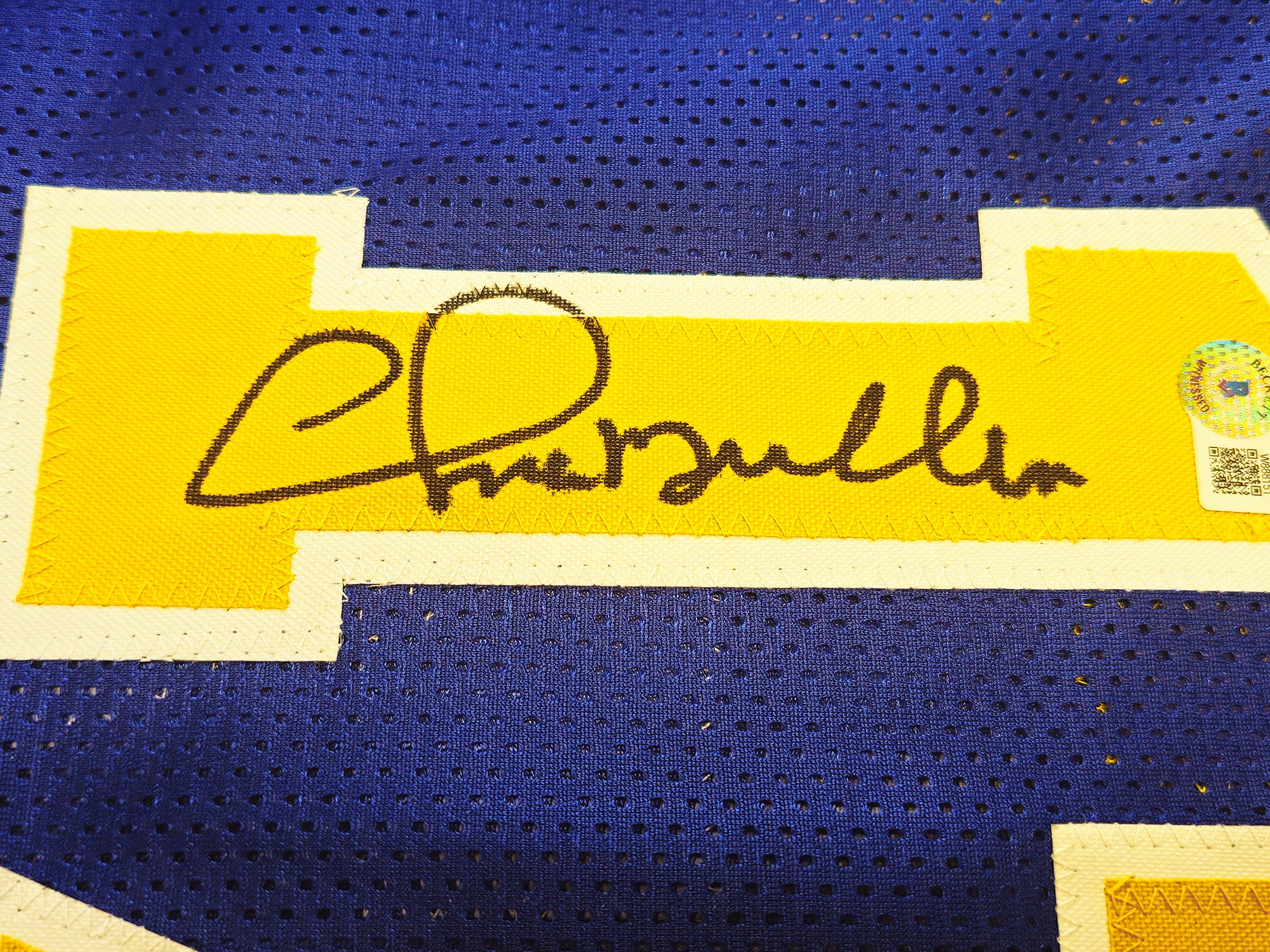 Golden State Warriors Chris Mullin Autographed Blue Jersey "HOF 2011" Beckett BAS Witness Stock #232592 - Image 4