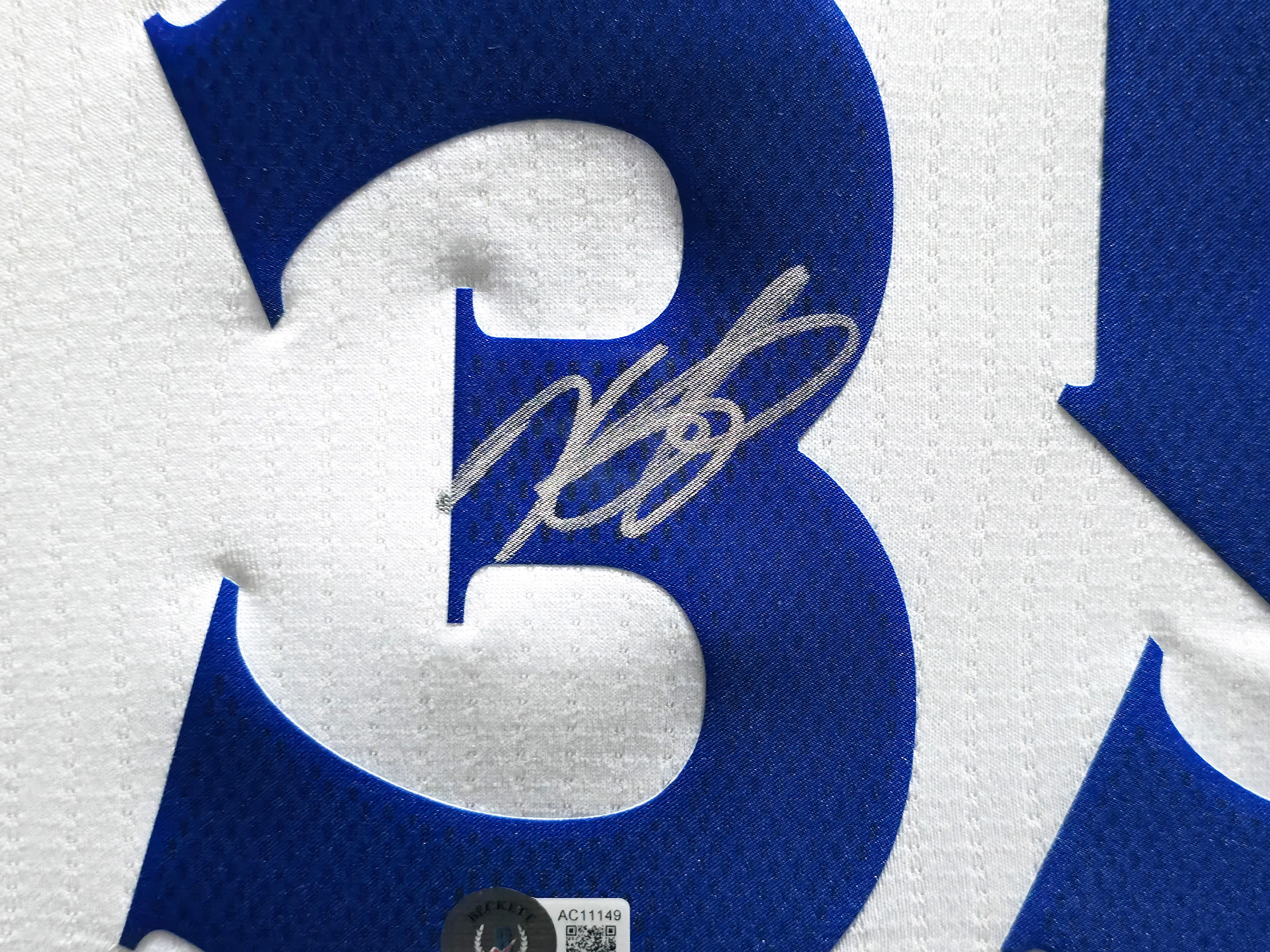 Golden State Warriors Kevin Durant Autographed Framed White Adidas Swingman Jersey Beckett BAS QR Stock #239069 - Image 3