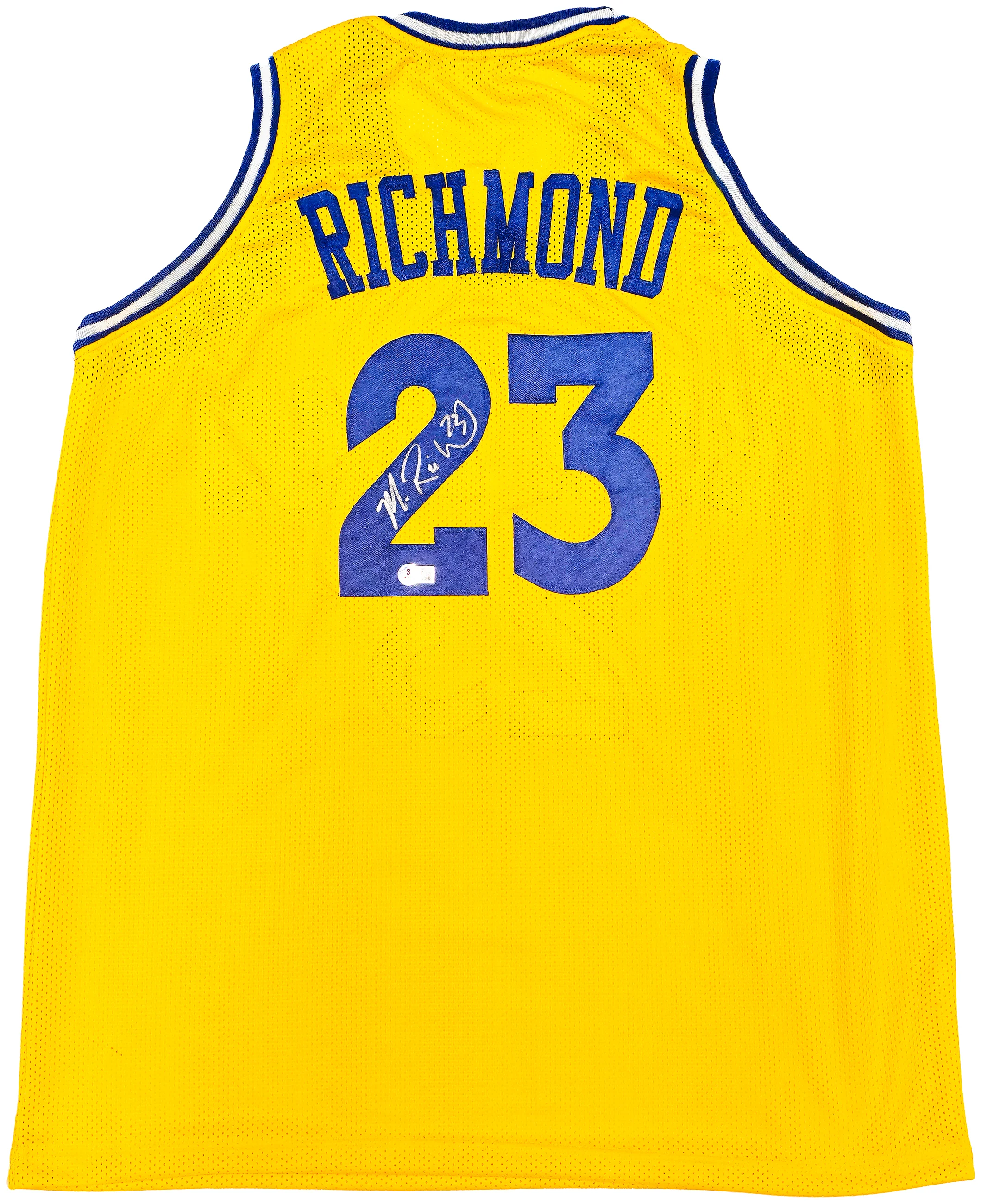 Golden State Warriors Mitch Richmond Autographed Yellow Jersey Beckett BAS Witness Stock #232589 - Image 2
