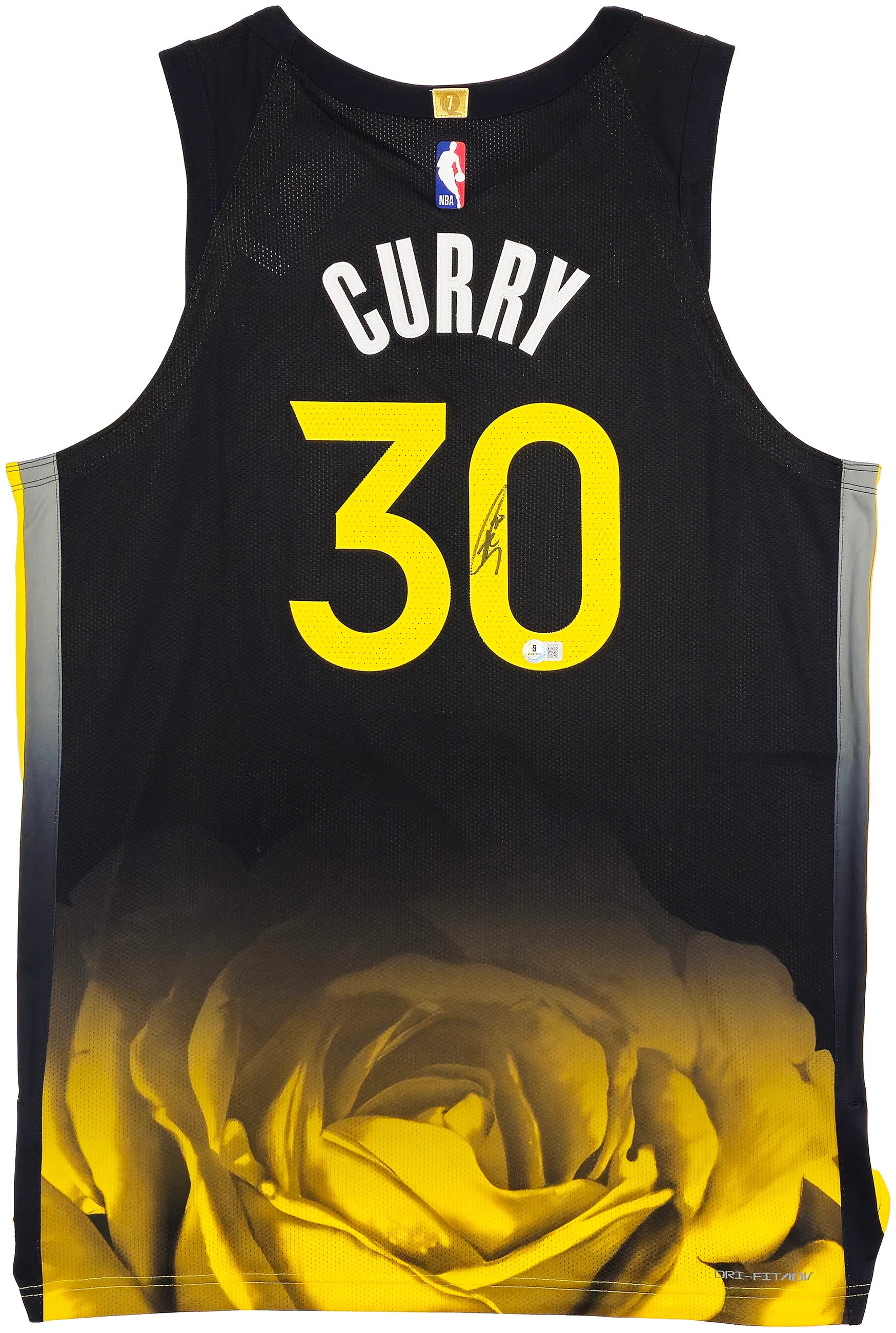 Golden State Warriors Stephen Curry Autographed Black Nike Authentic City Edition Jersey Size 48 Length +2 Beckett BAS QR Stock #234964 - Image 2