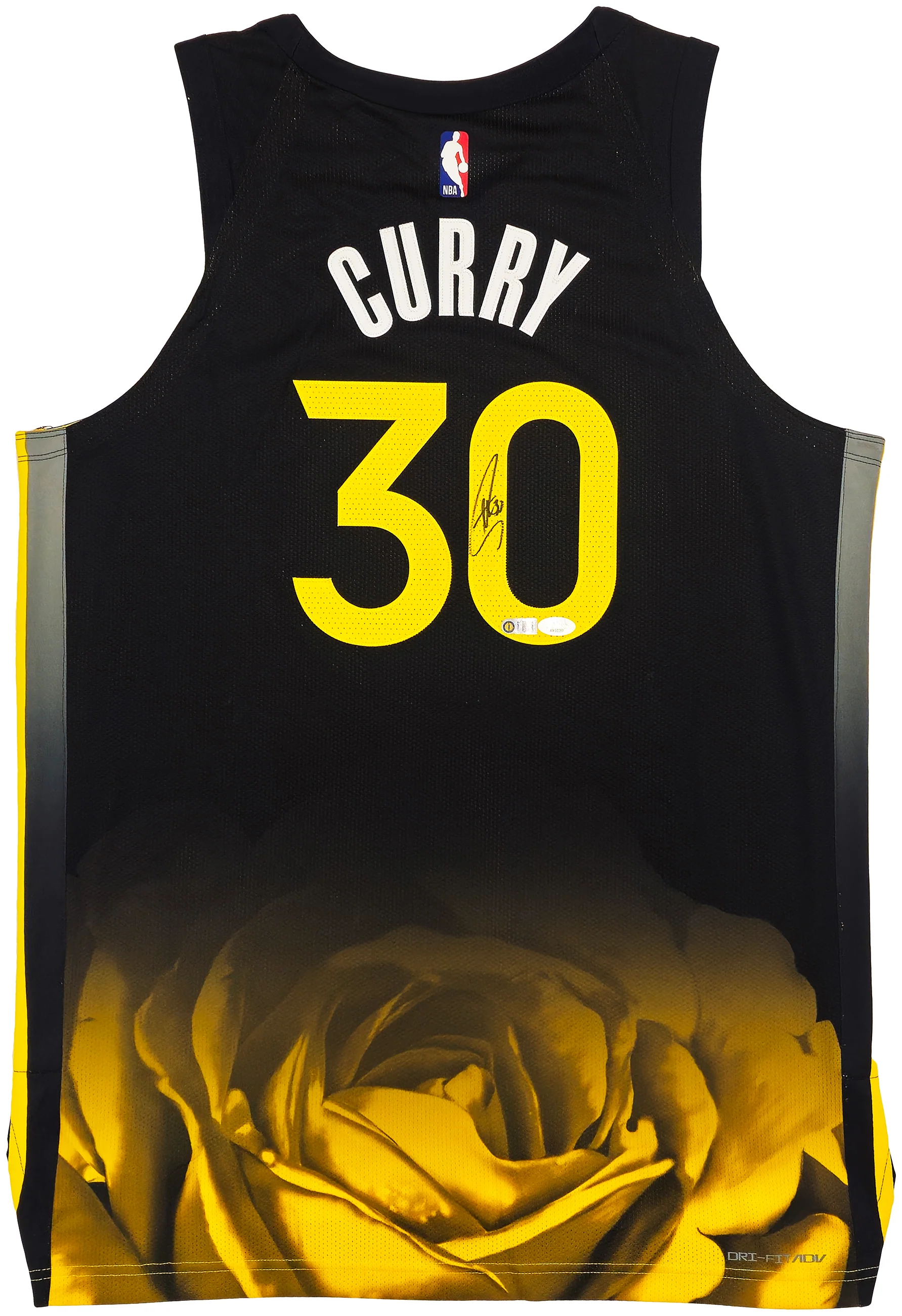 Golden State Warriors Stephen Curry Autographed Black Nike City Edition Jersey Size 48+2 JSA Stock #235473 - Image 2