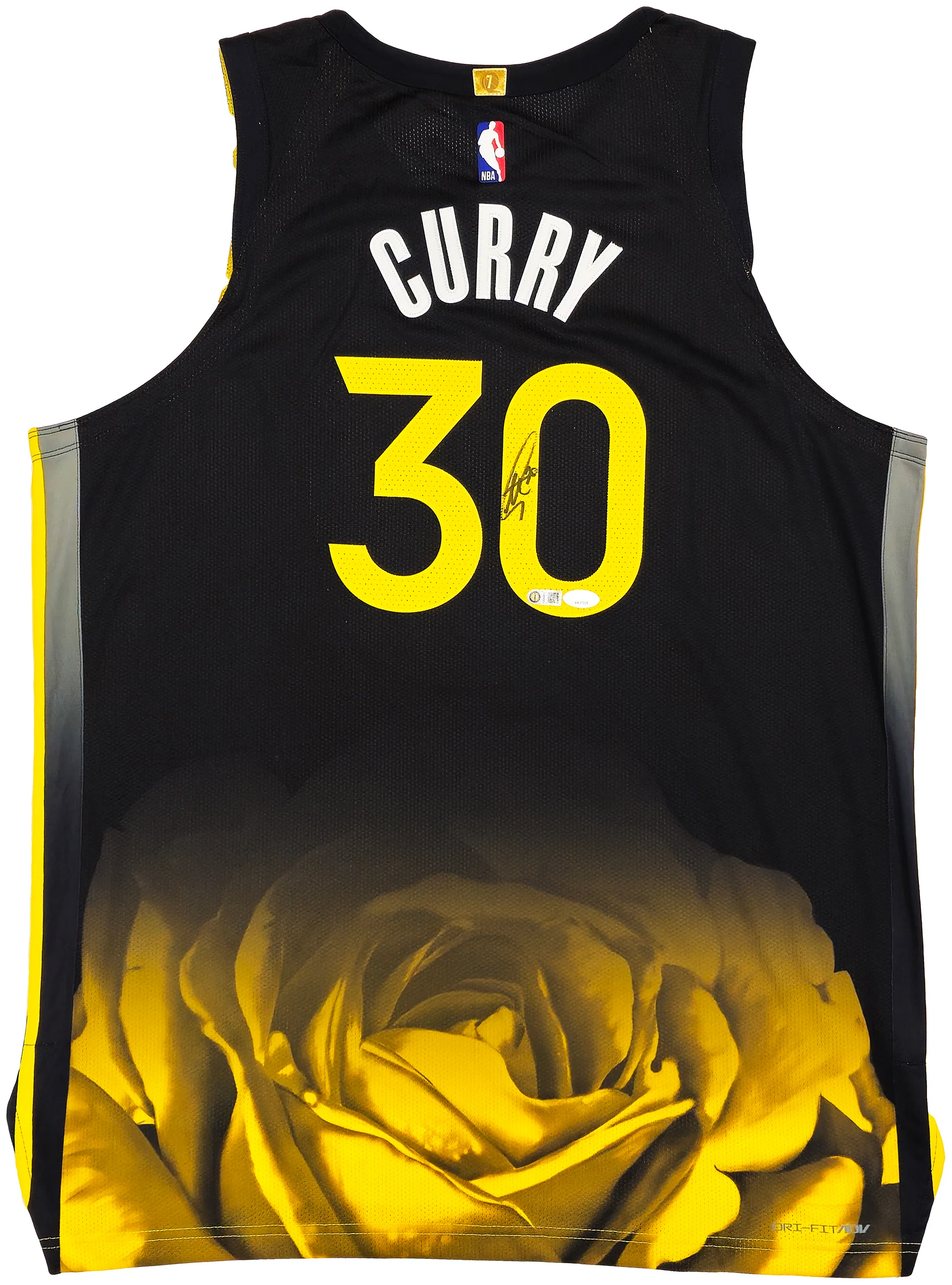 Golden State Warriors Stephen Curry Autographed Black Nike City Edition Jersey Size 52+2 JSA Stock #235474 - Image 2