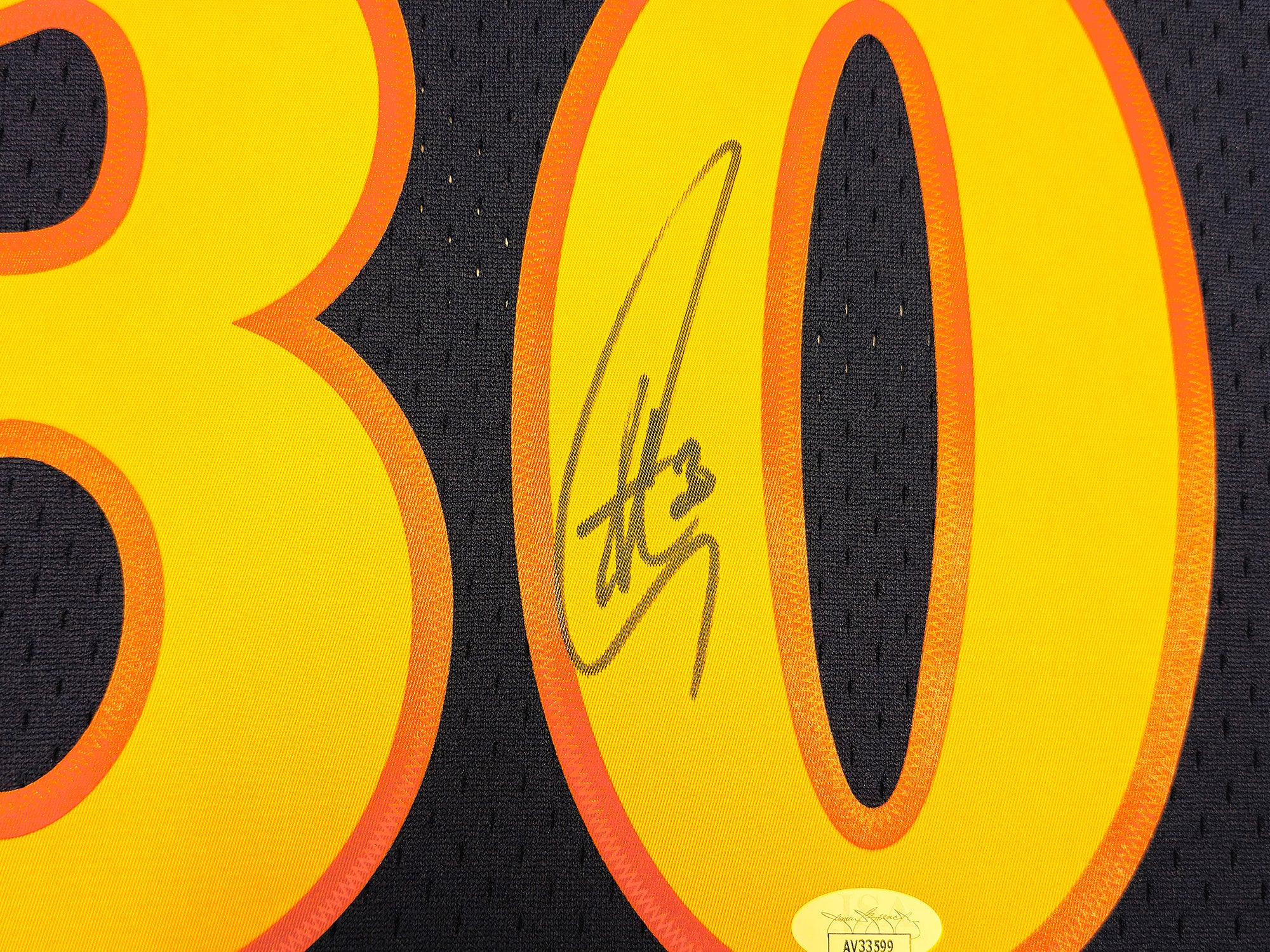Golden State Warriors Stephen Curry Autographed Blue Authentic Mitchell & Ness 09-10 HWC Swingman Rookie Year Replica Jersey Size L JSA Stock #234075 - Image 4