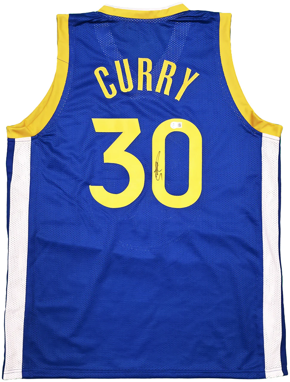Golden State Warriors Stephen Curry Autographed Blue Jersey Beckett BAS Stock #247904 - Image 2