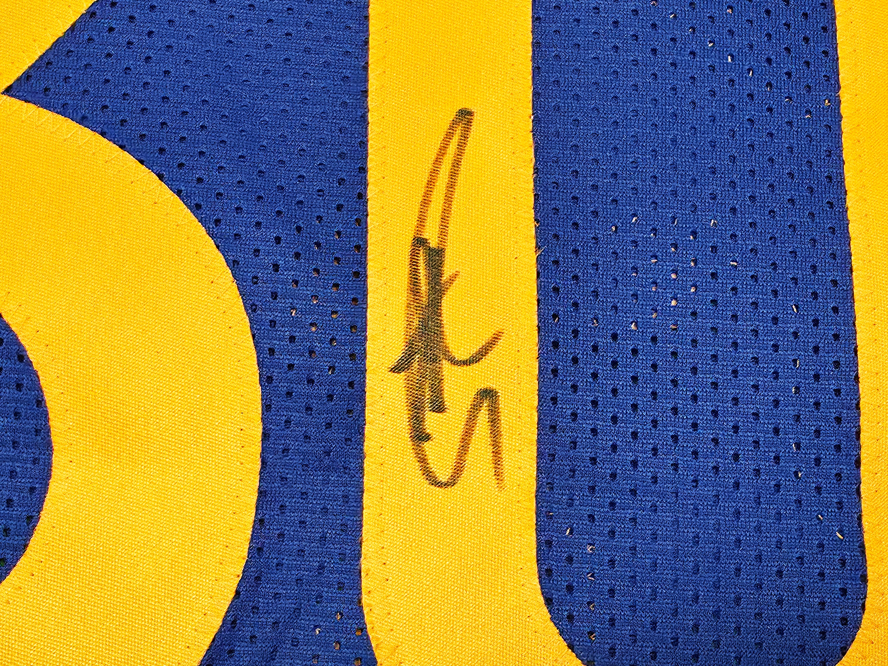 Golden State Warriors Stephen Curry Autographed Blue Jersey Beckett BAS Stock #247904 - Image 4