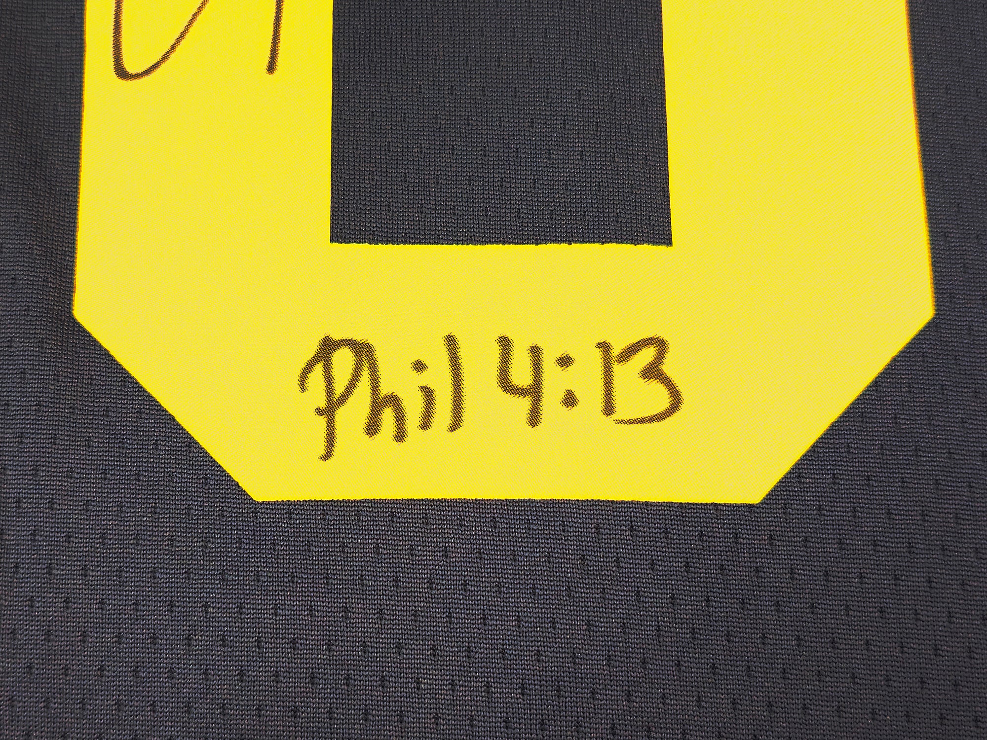 Golden State Warriors Stephen Curry Autographed Blue Nike Jordan Statement Edition Jersey Size 48 "Bible Verse" Beckett BAS QR Stock #234962 - Image 5