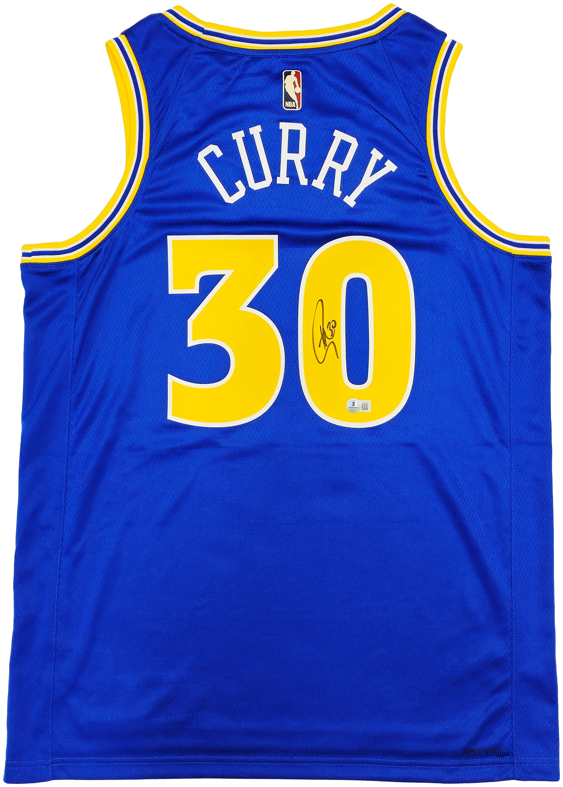 Golden State Warriors Stephen Curry Autographed Blue Nike Swingman Classic Edition Jersey Size 48 Beckett BAS QR Stock #234961 - Image 2