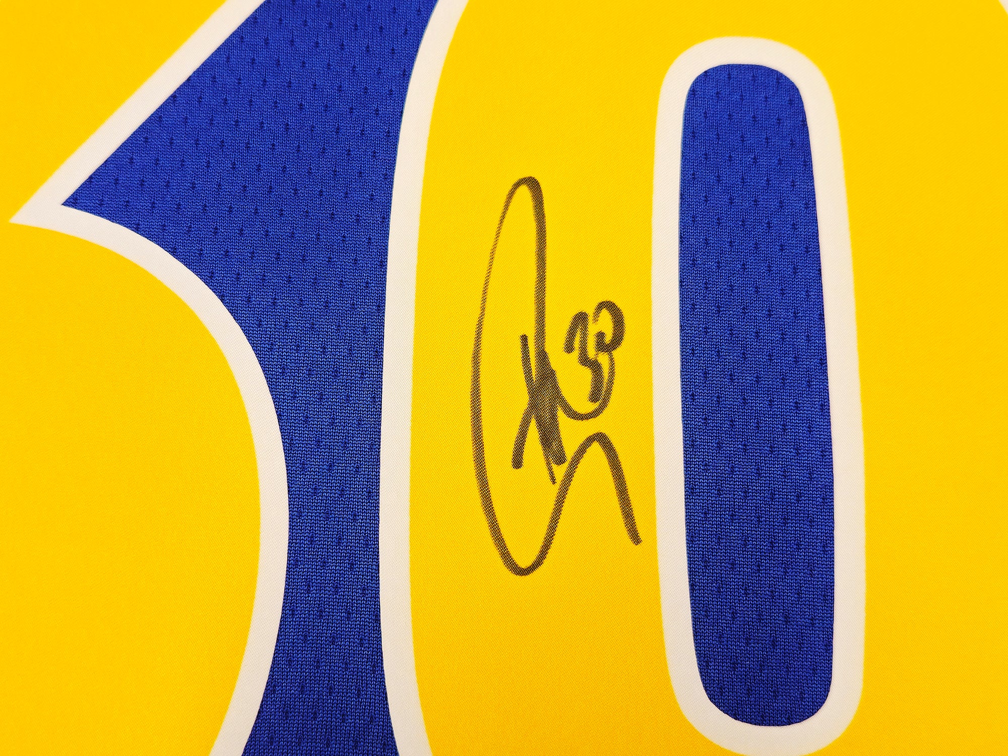 Golden State Warriors Stephen Curry Autographed Blue Nike Swingman Classic Edition Jersey Size 48 Beckett BAS QR Stock #234961 - Image 4