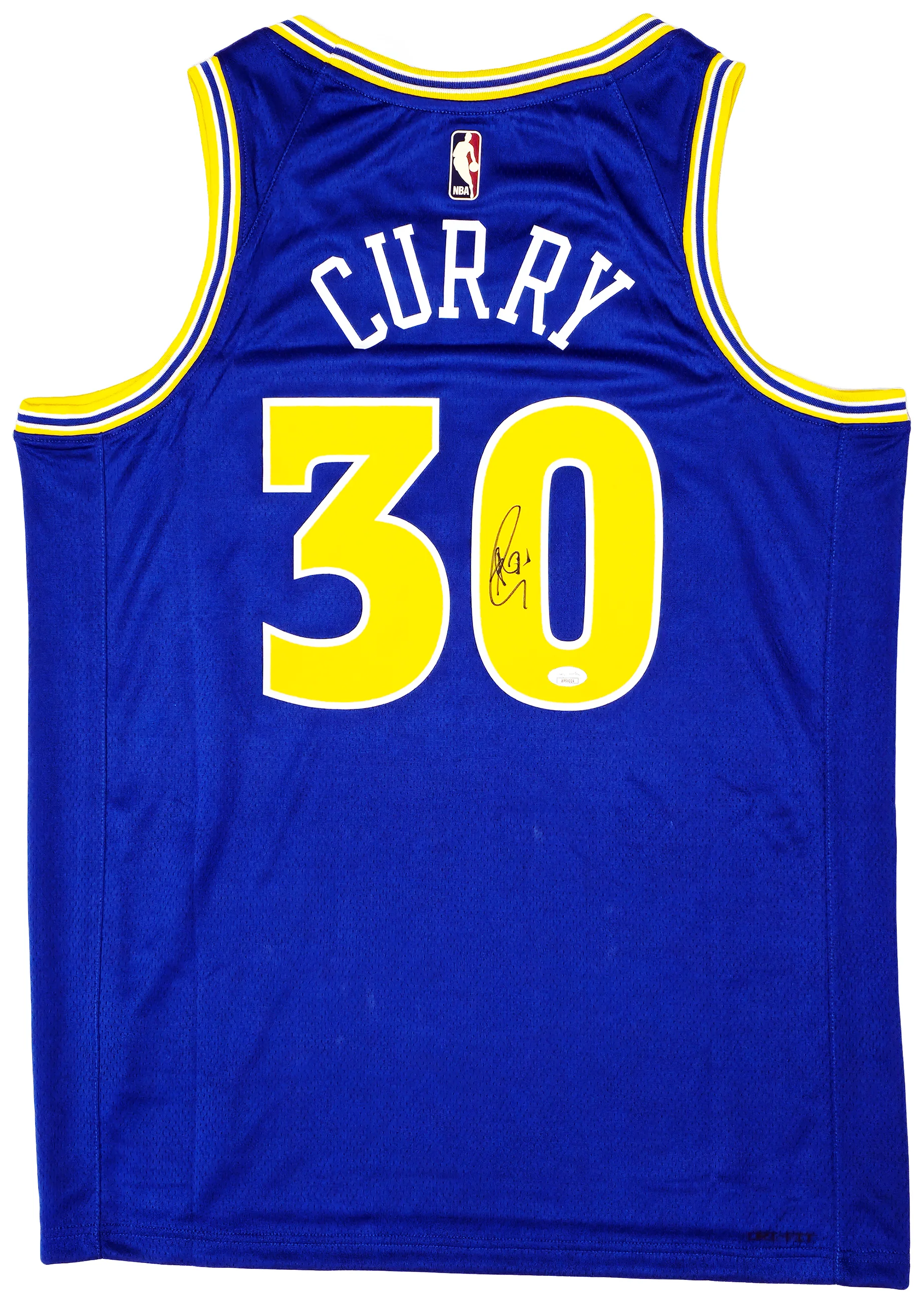 Golden State Warriors Stephen Curry Autographed Blue Nike Swingman Classic Edition Jersey Size 48 JSA Stock #221492 - Image 2