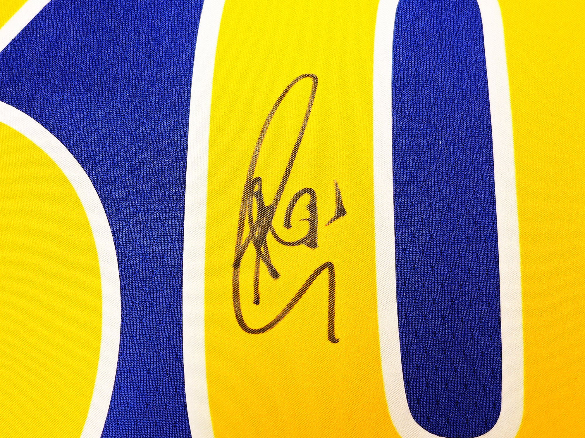 Golden State Warriors Stephen Curry Autographed Blue Nike Swingman Classic Edition Jersey Size 48 JSA Stock #221492 - Image 4