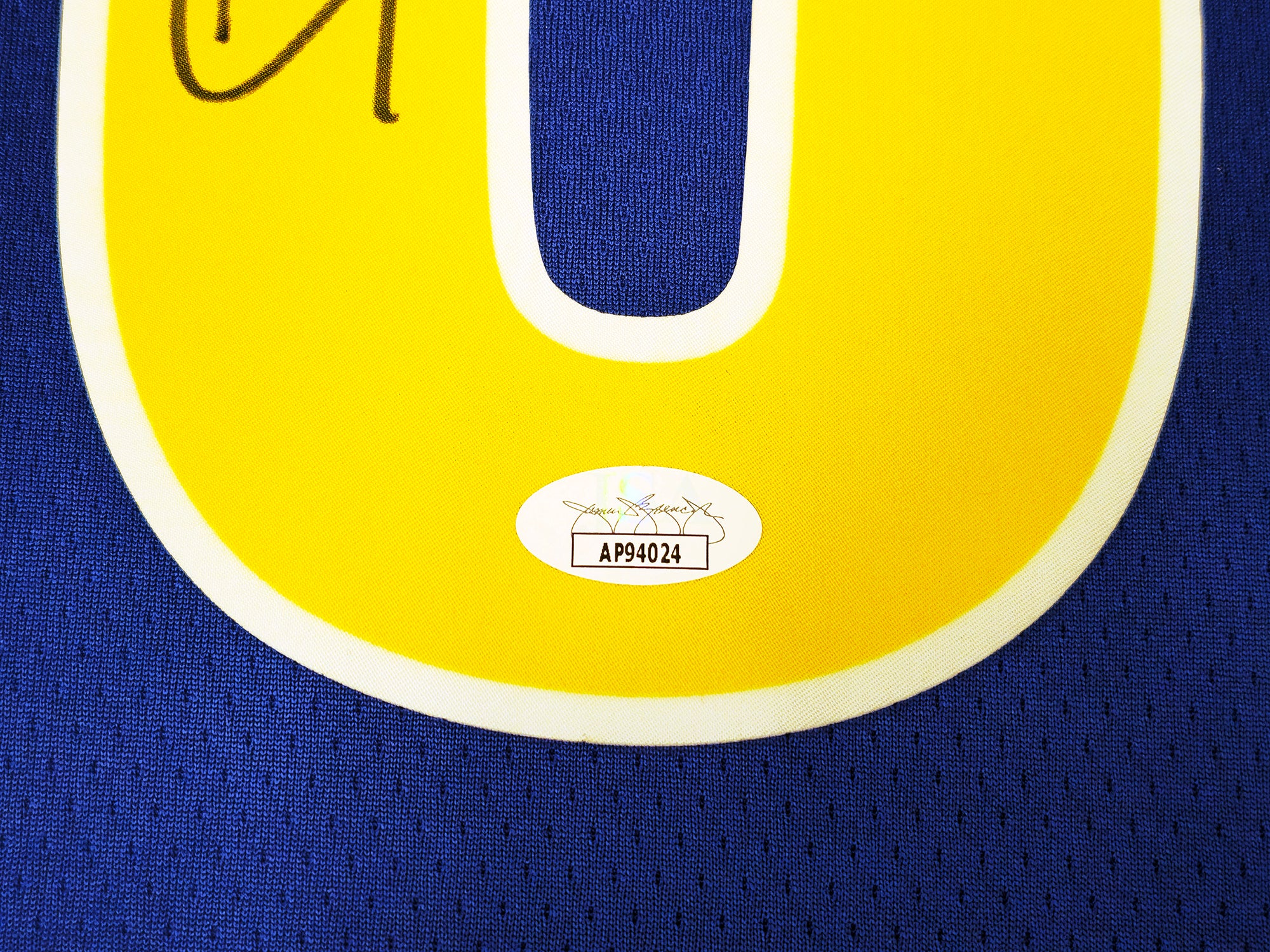 Golden State Warriors Stephen Curry Autographed Blue Nike Swingman Classic Edition Jersey Size 48 JSA Stock #221492 - Image 5