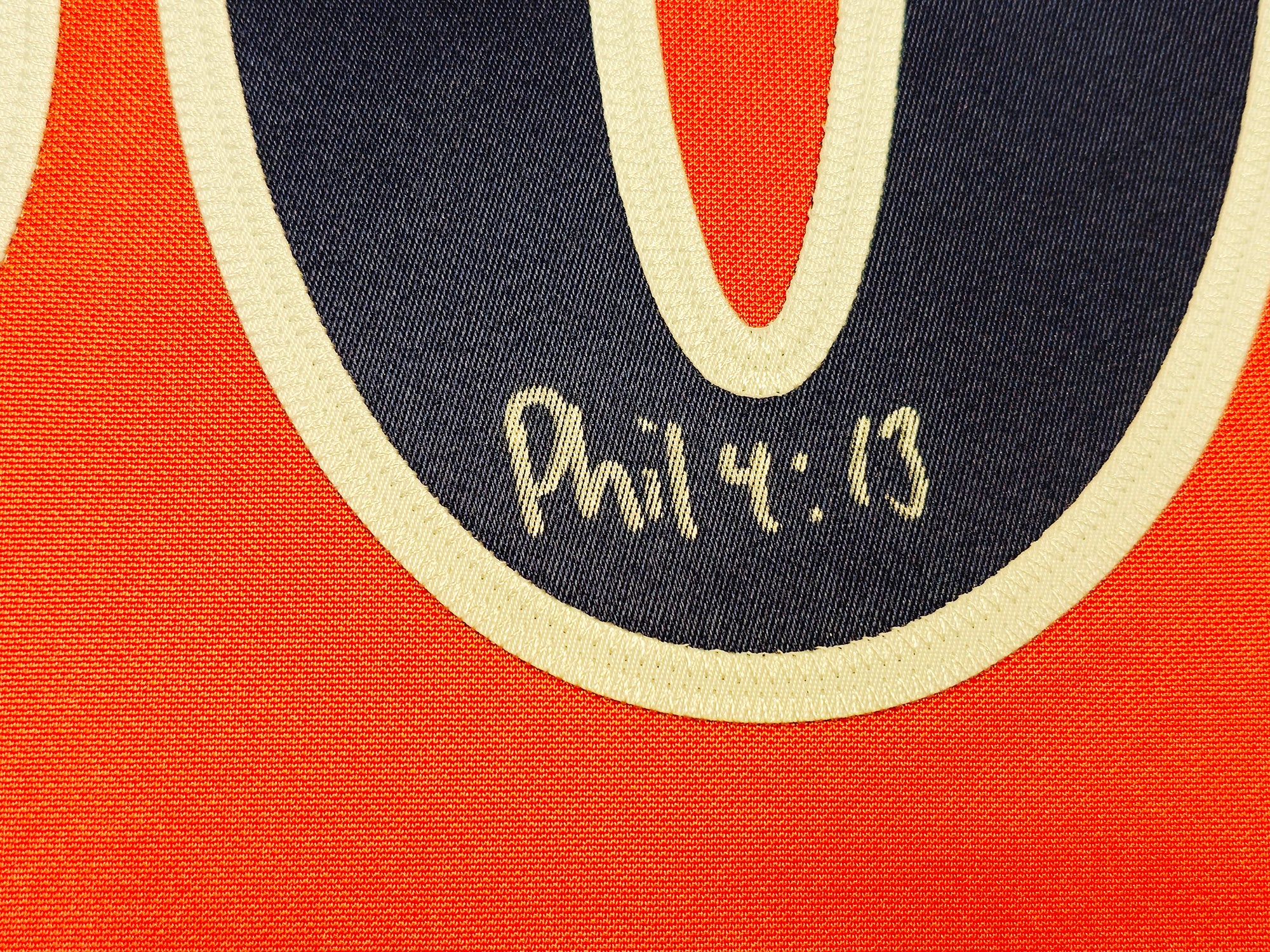 Golden State Warriors Stephen Curry Autographed Orange Authentic Mitchell & Ness 2009-10 HWC Authentic Rookie Jersey Size 44 "Bible Verse" Beckett BAS QR Stock #234958 - Image 5