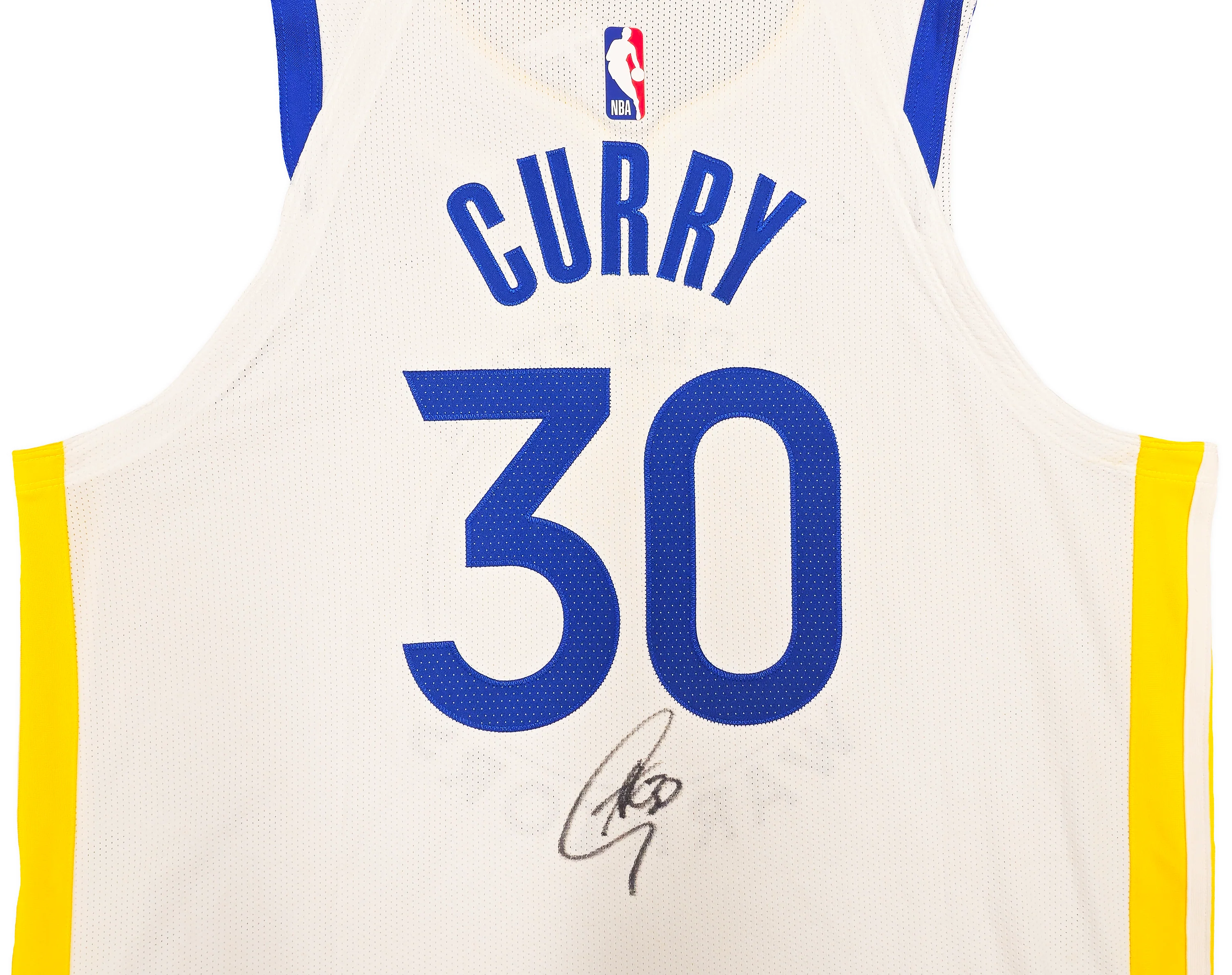 Golden State Warriors Stephen Curry Autographed White Nike Association Edition Jersey Size 48+2 JSA Stock #235471 - Image 3