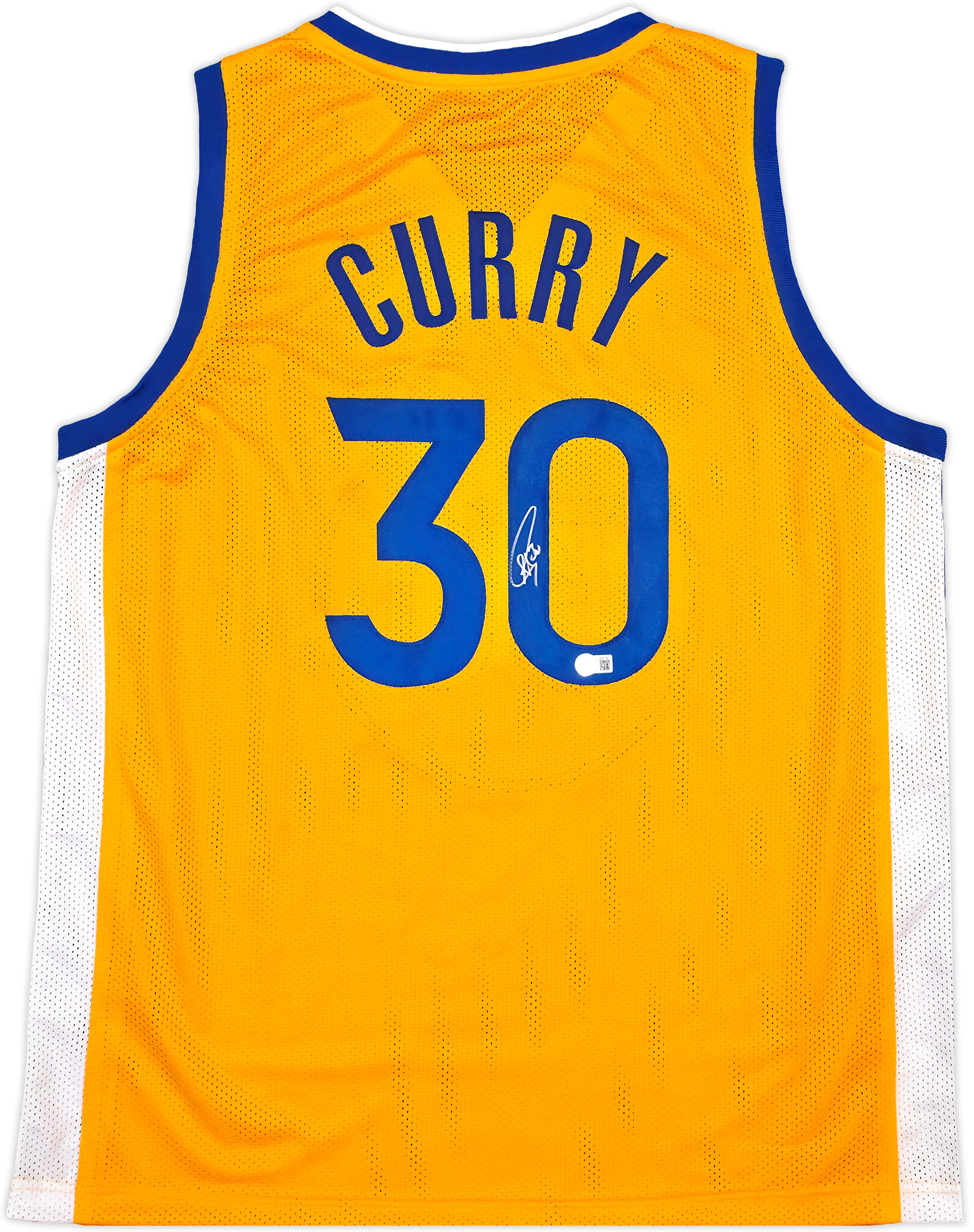 Golden State Warriors Stephen Curry Autographed Yellow Jersey Beckett BAS Stock #238842 - Image 2
