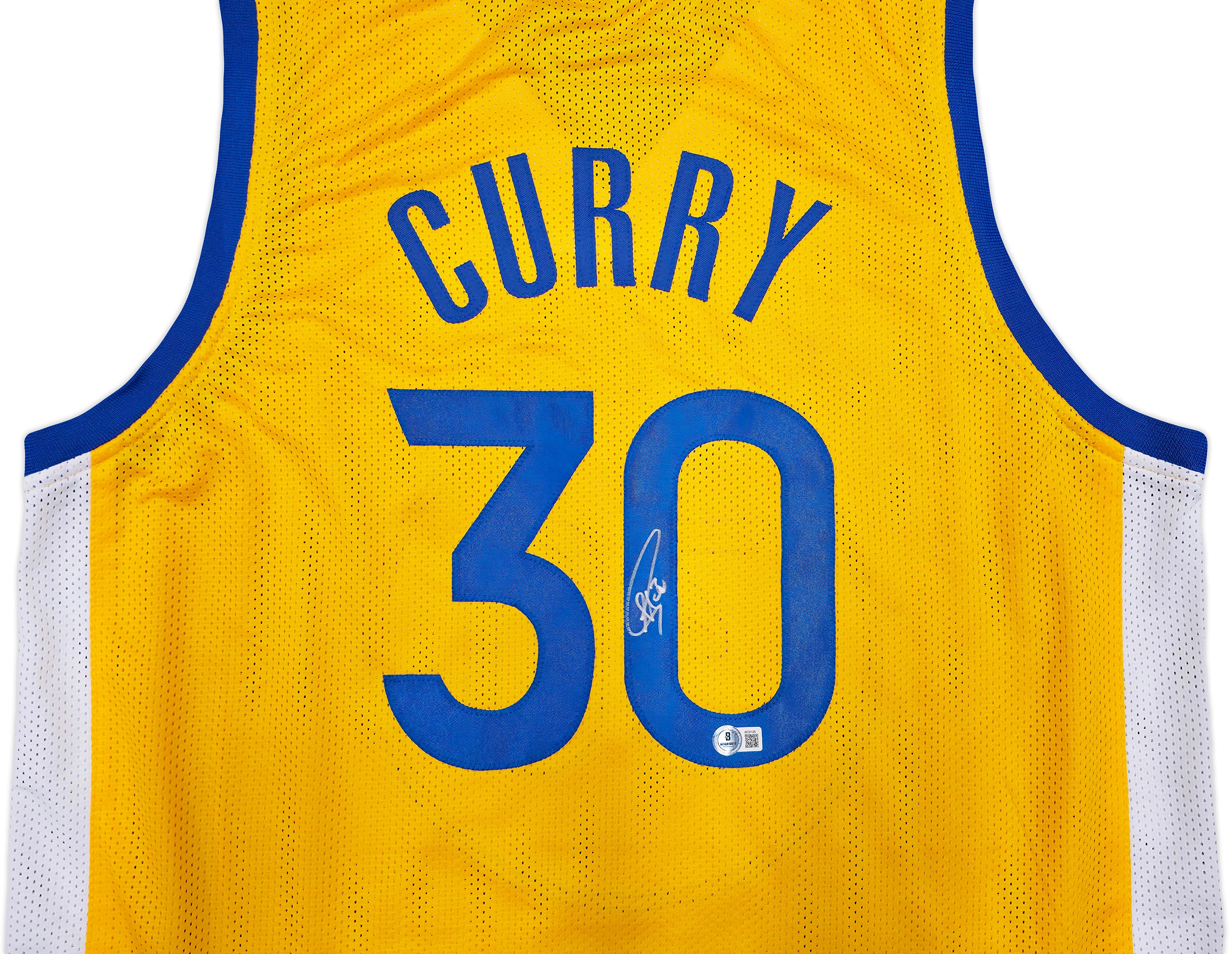 Golden State Warriors Stephen Curry Autographed Yellow Jersey Beckett BAS Stock #238842 - Image 3