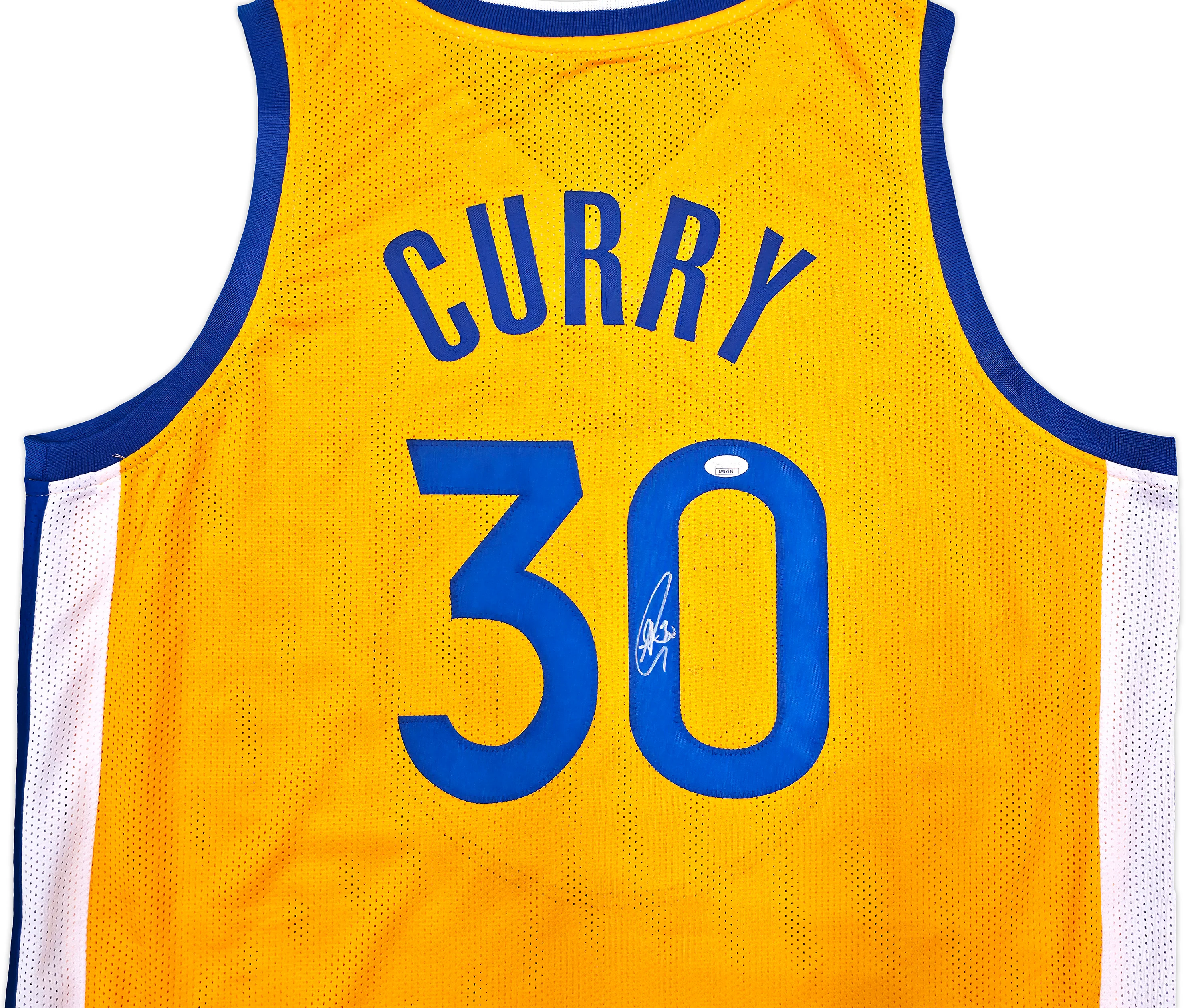 Golden State Warriors Stephen Curry Autographed Yellow Jersey JSA Stock #246197 - Image 3
